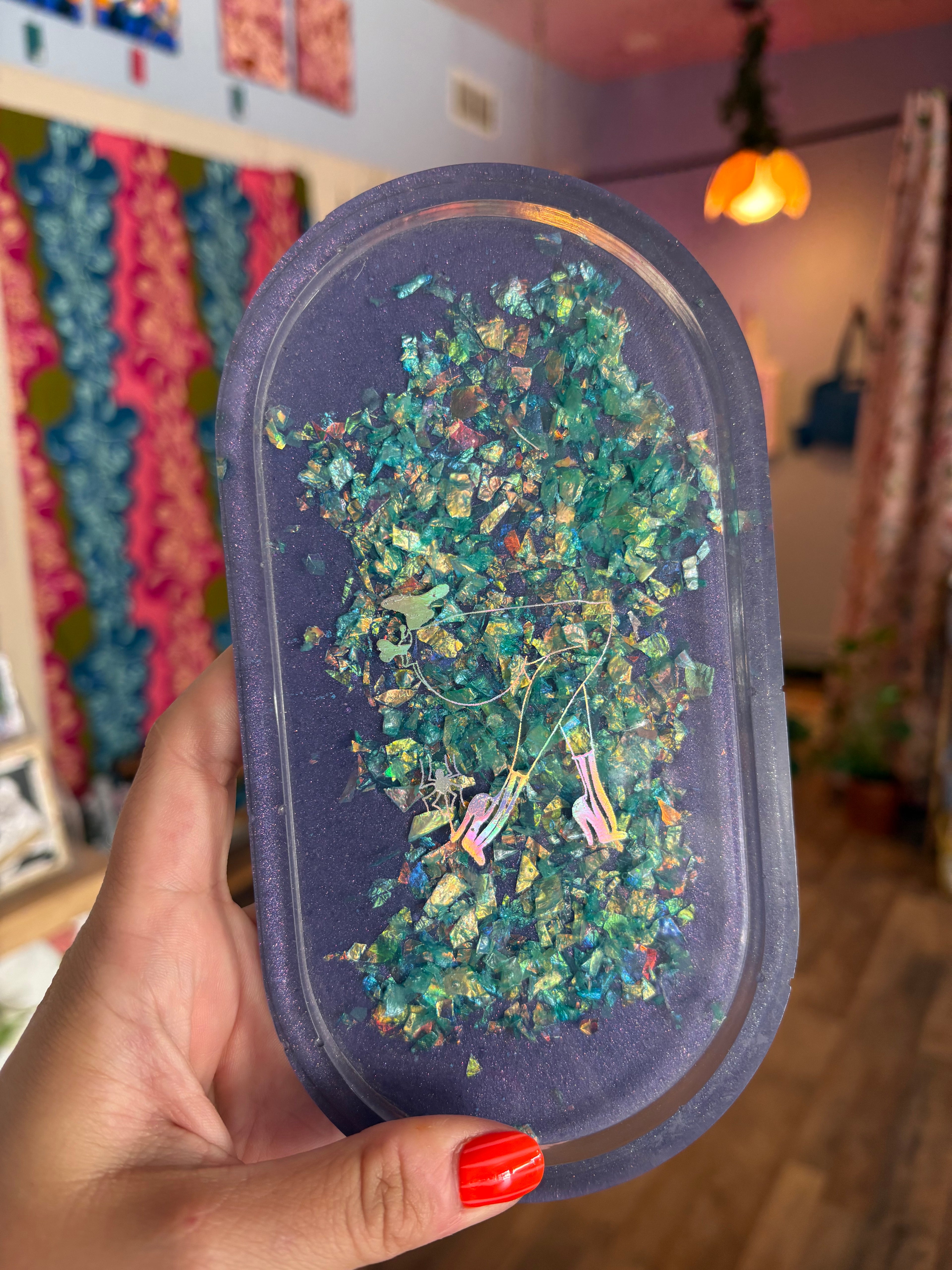 Spooky Femme Legs Resin Tray