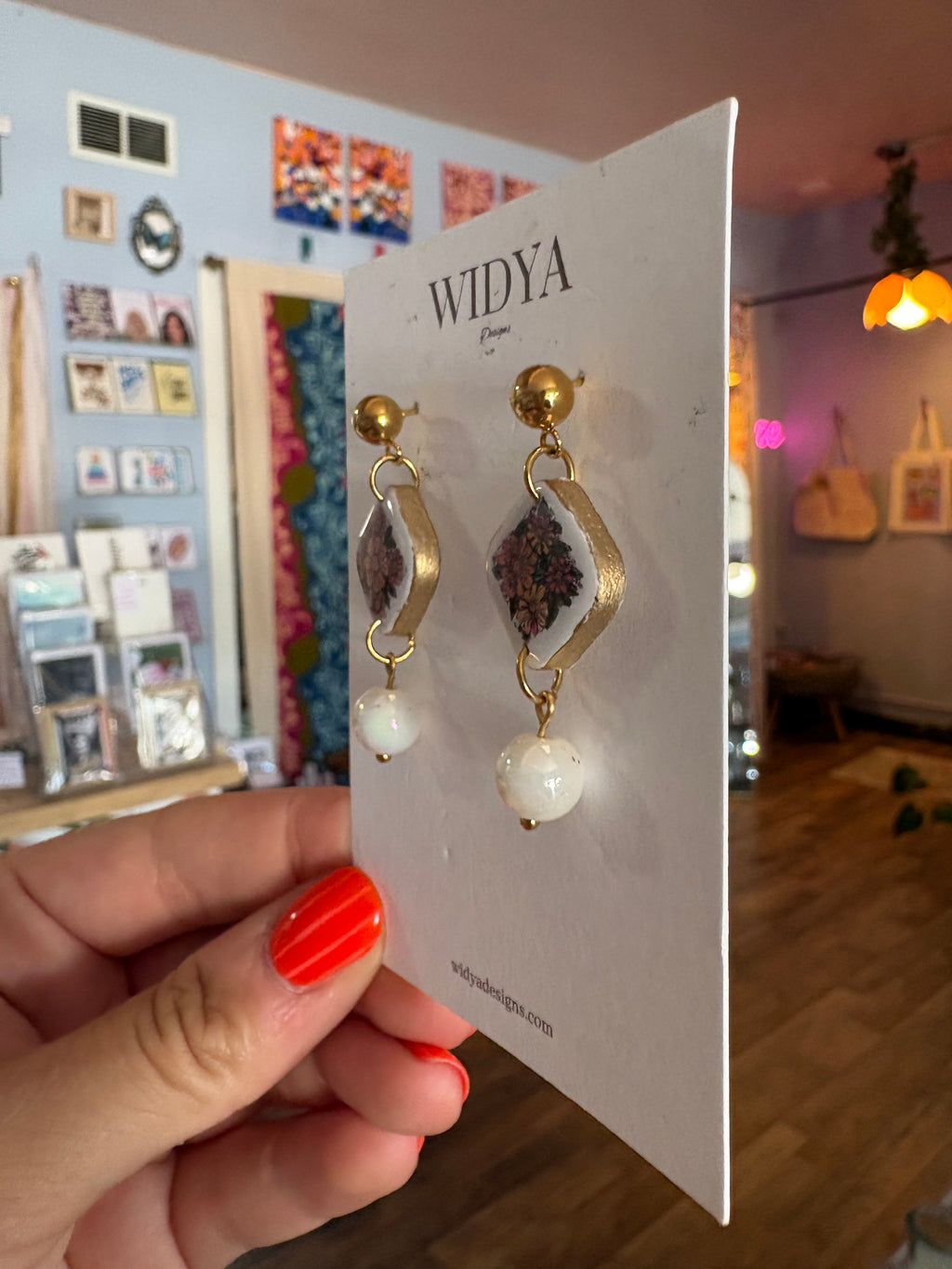 Vintage Floral Art Earrings