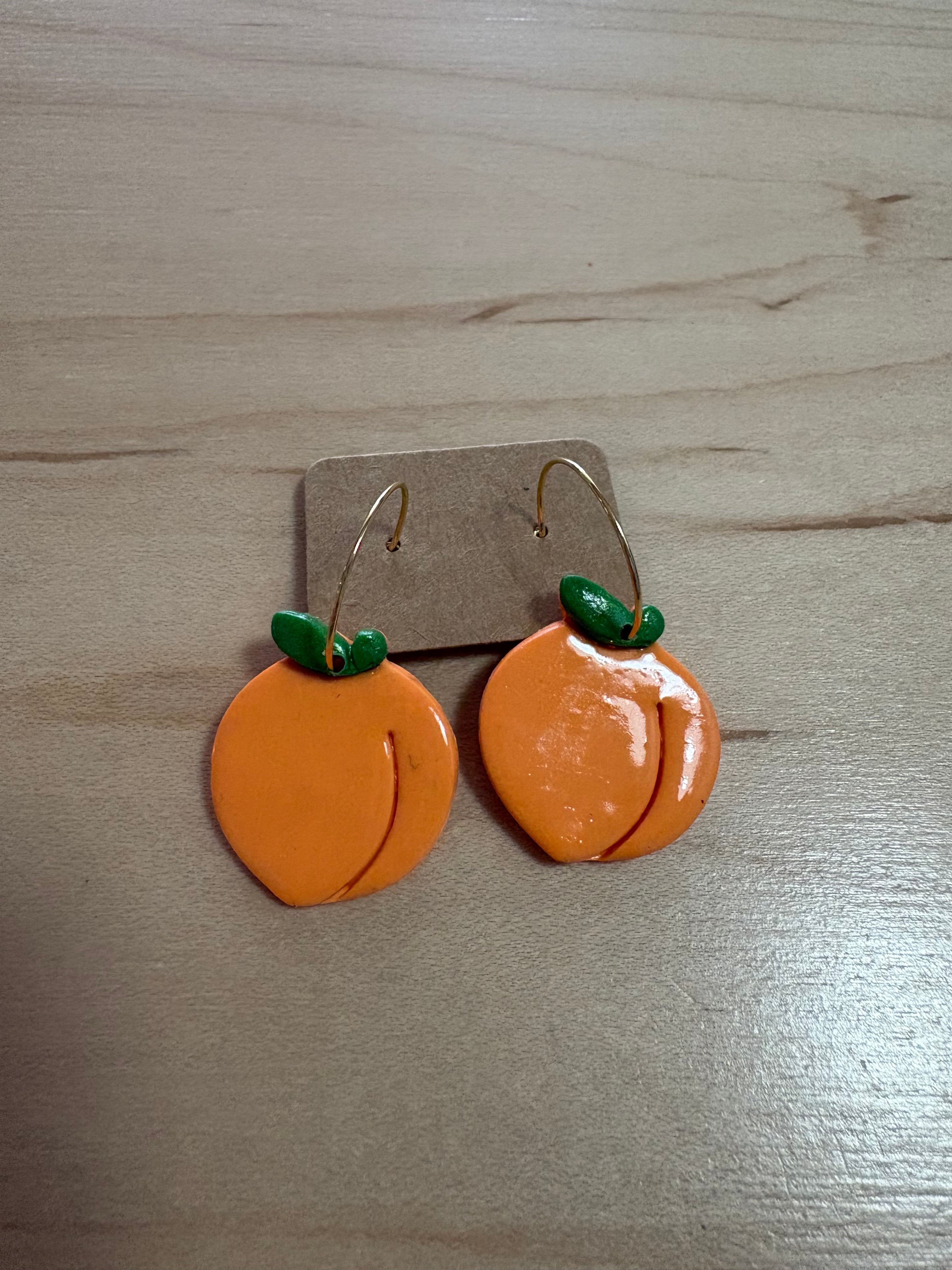 Peach Hoop Earrings