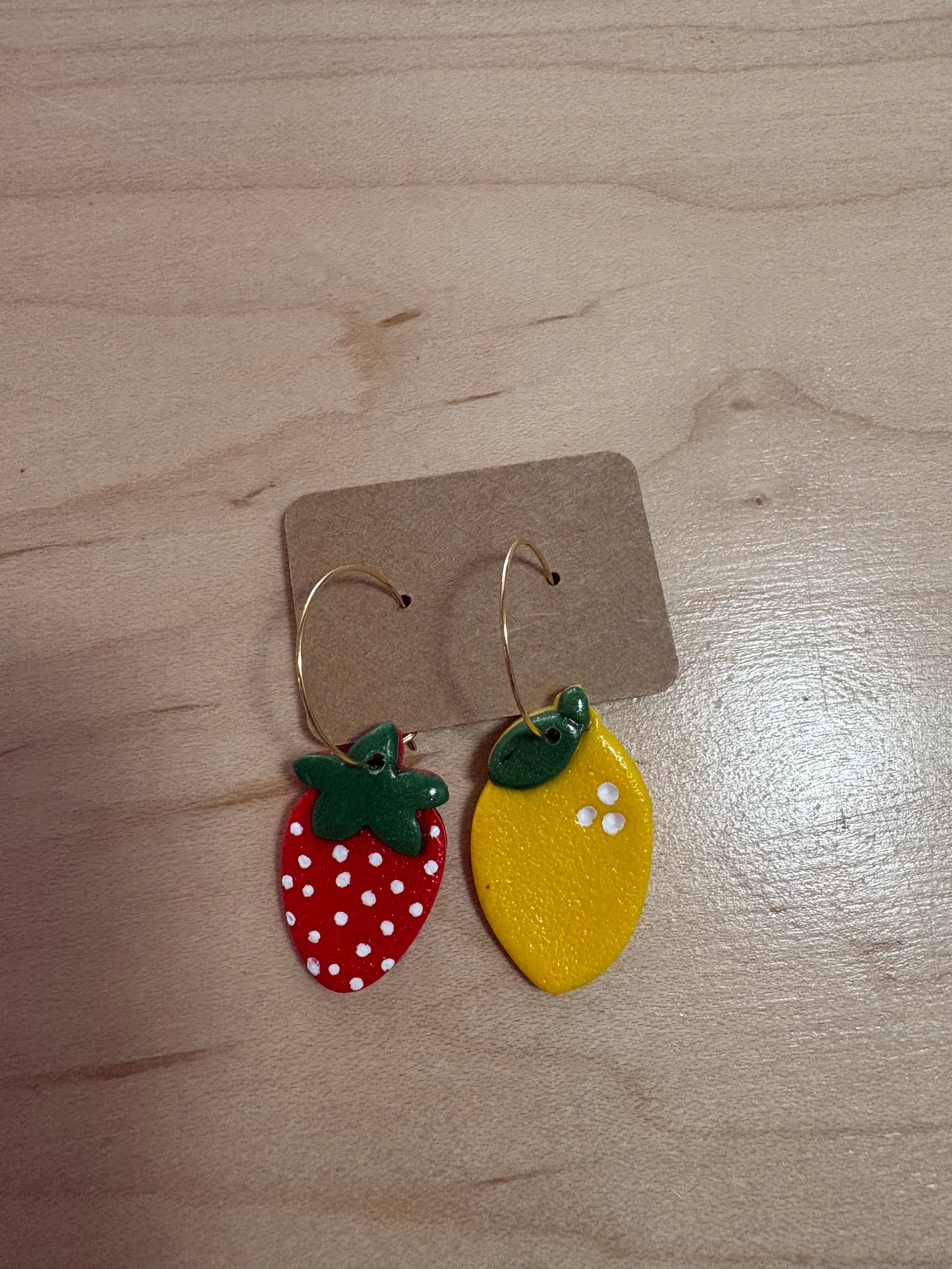 Strawberry & Lemon Earrings