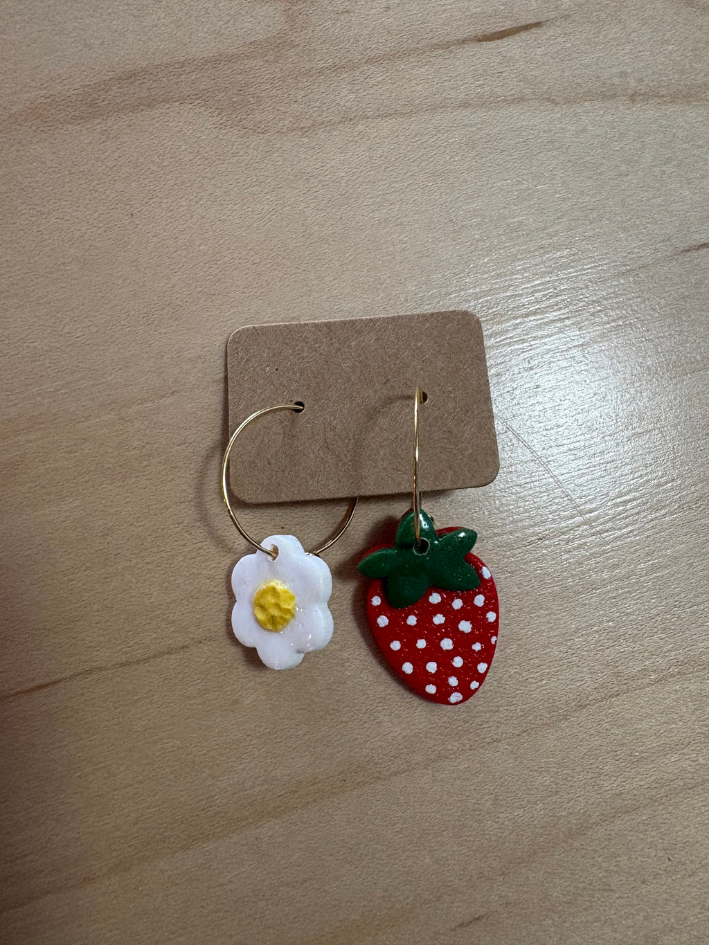 Strawberry & Daisy Hoop Earrings