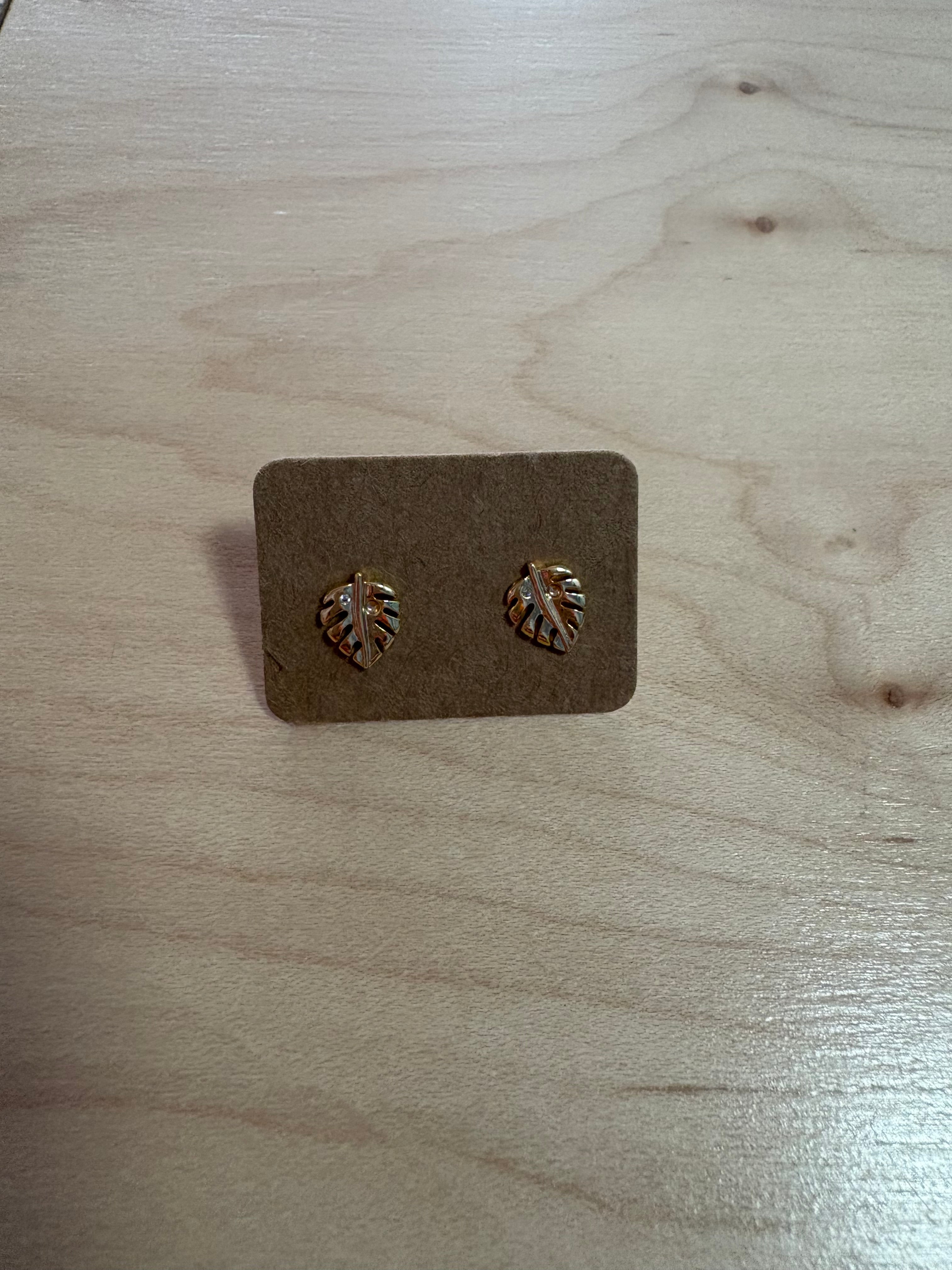 Monstera Palm Studs