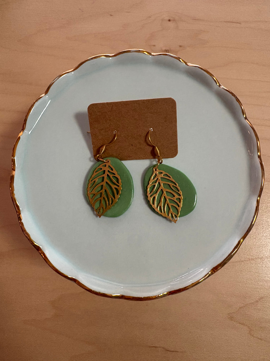 Green Leafy Earrings