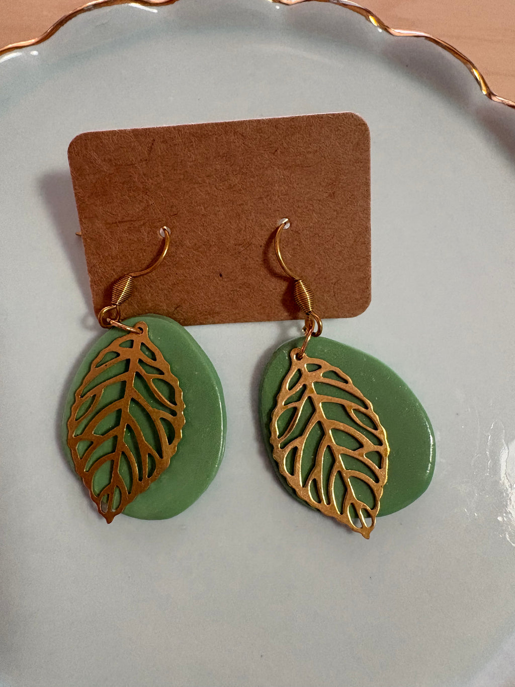 Green Leafy Earrings