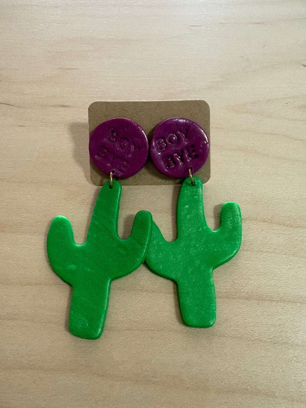 Boy Bye Cactus Earrings