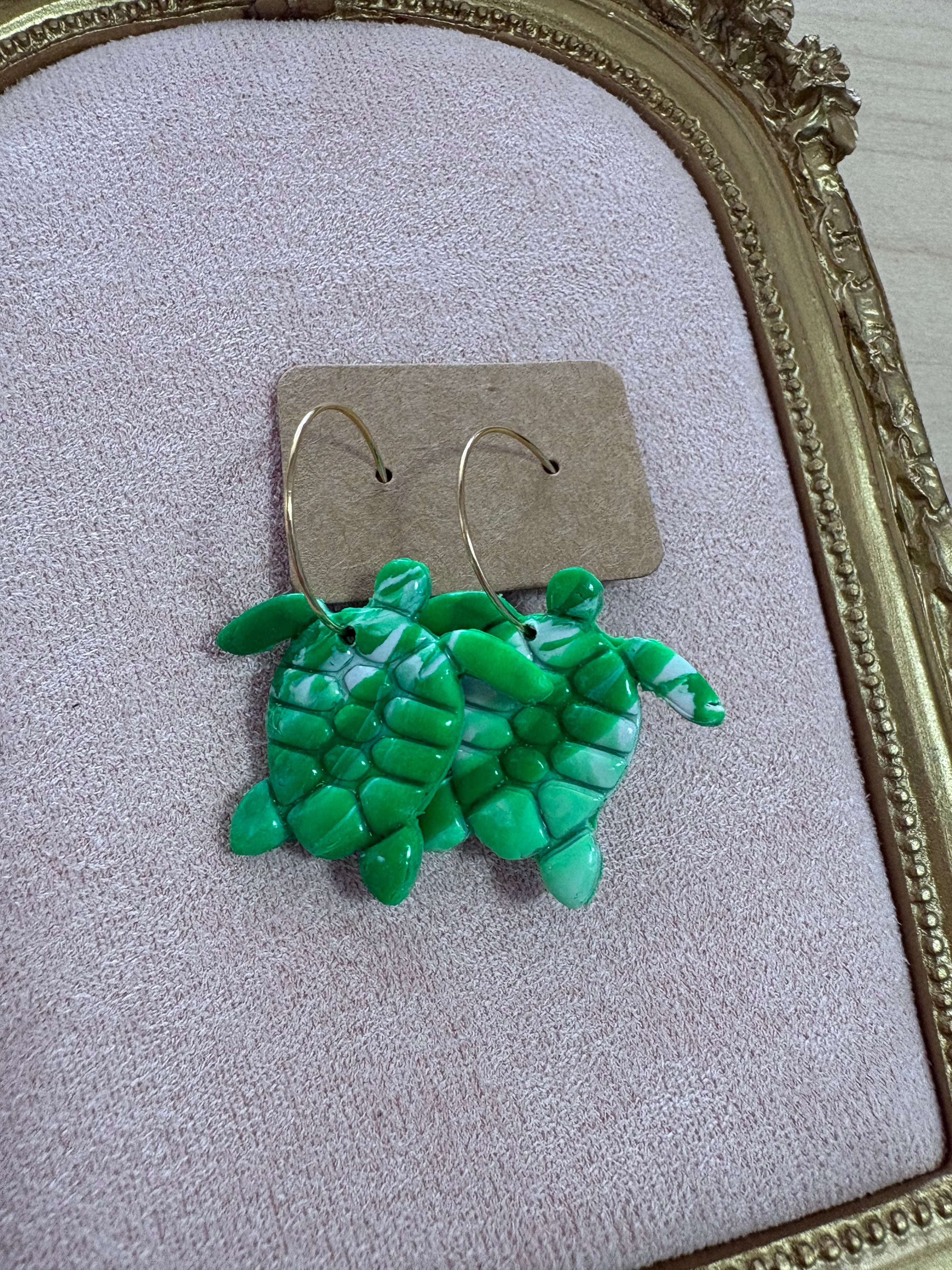 Turtle Hoop Earrings