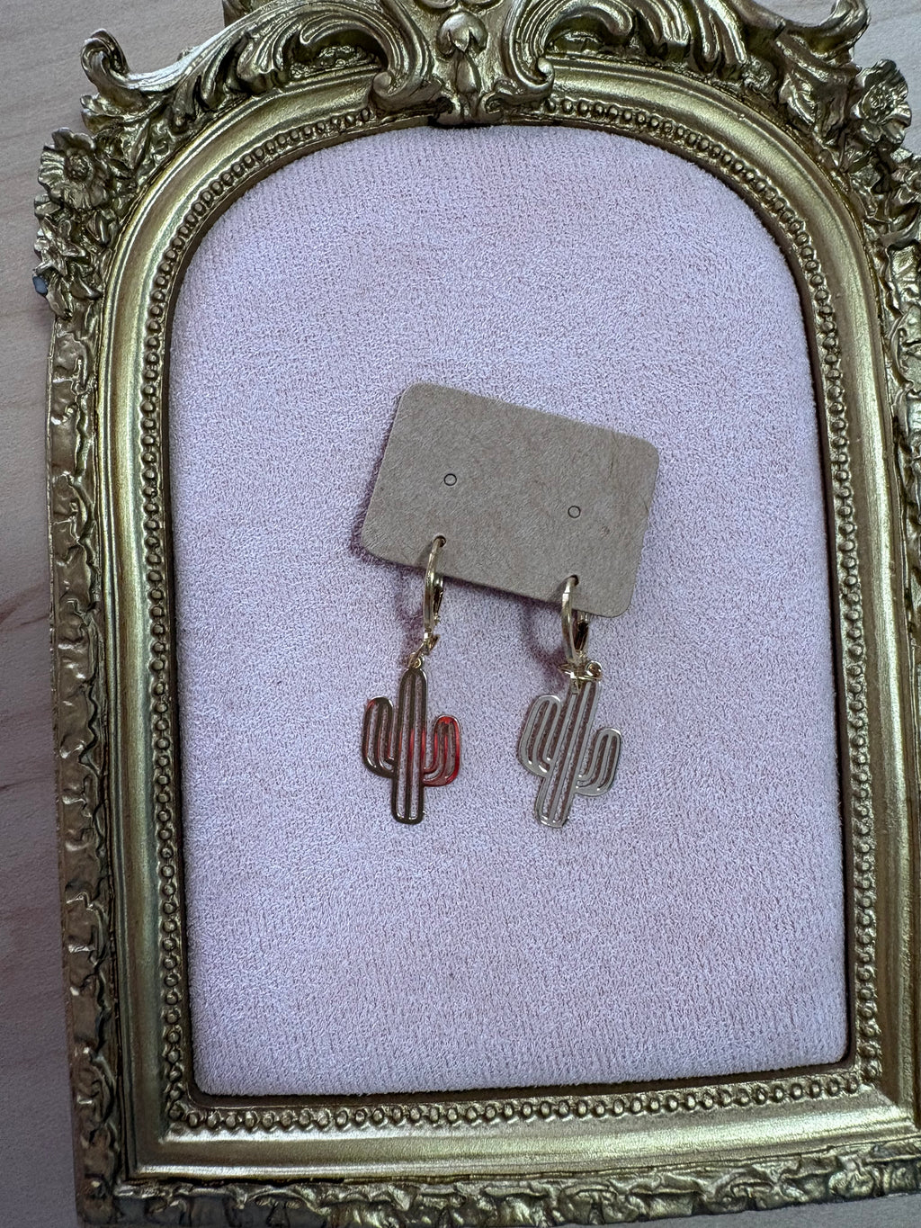 Gold Cactus Earrings