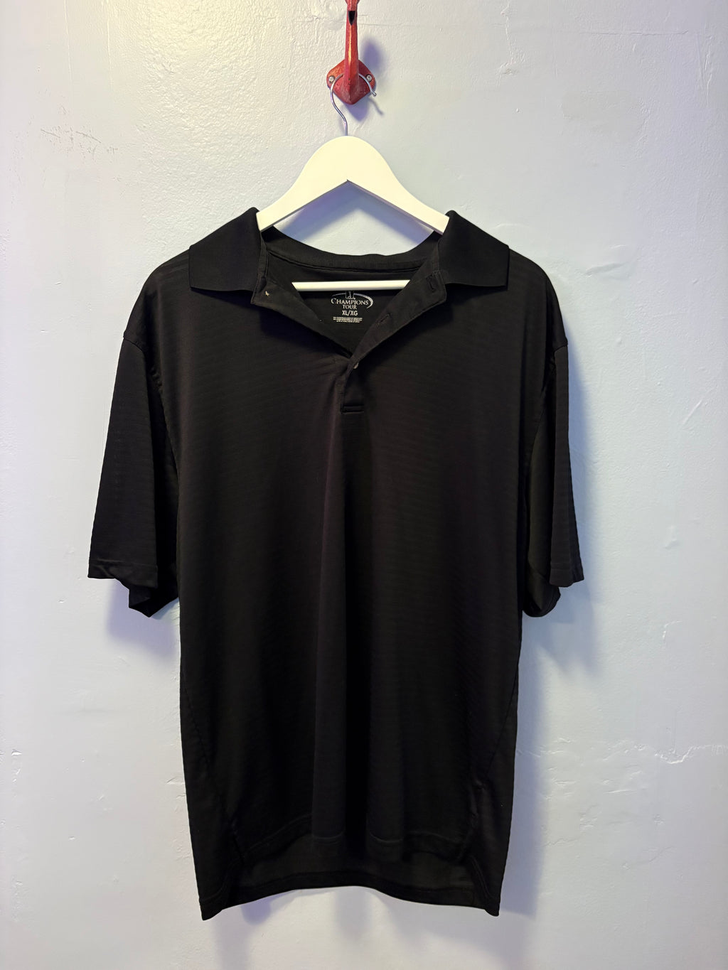 Thrifted Black Champions Tour Polo