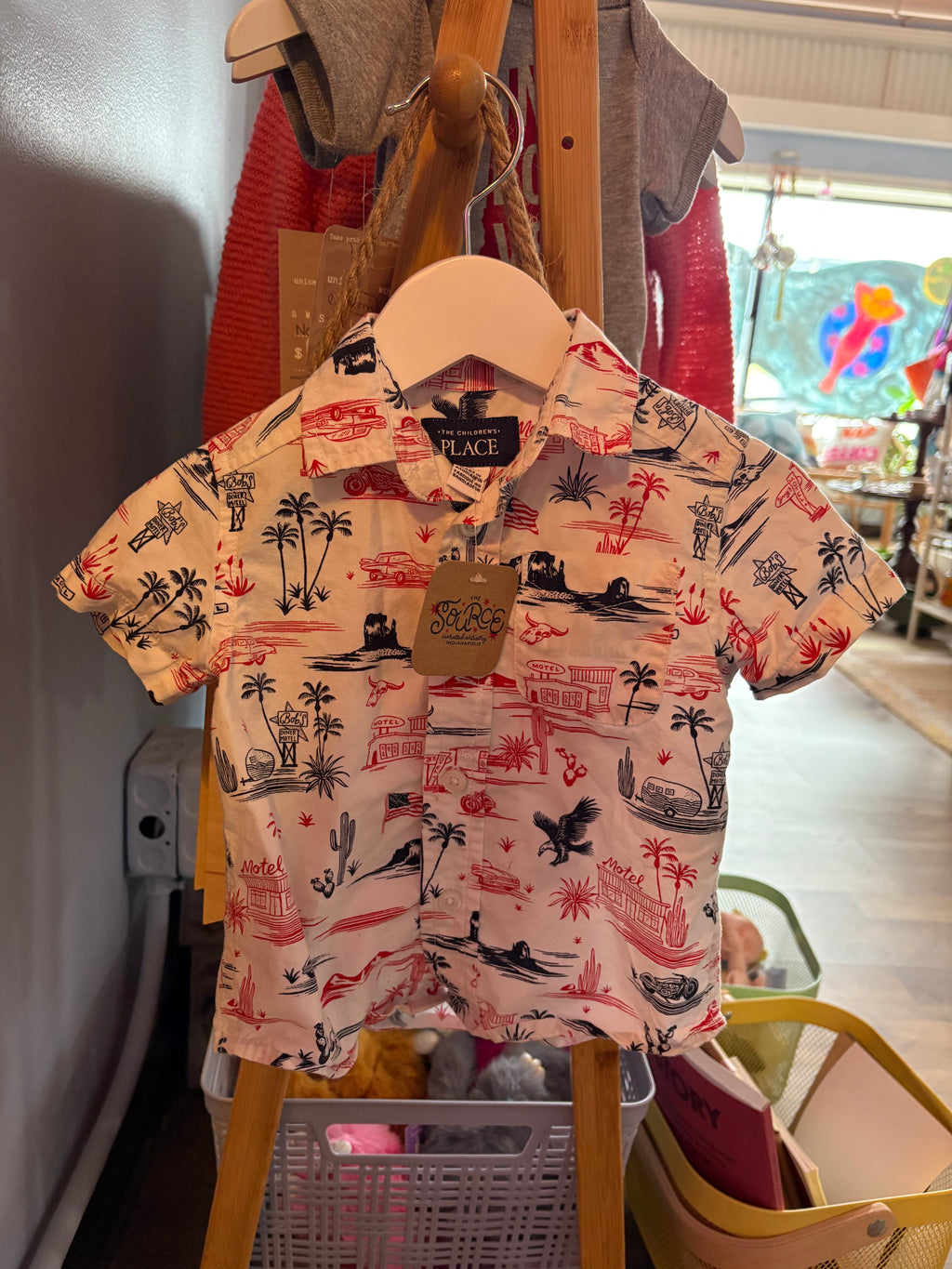 Thrifted Desert Graphic Button Down