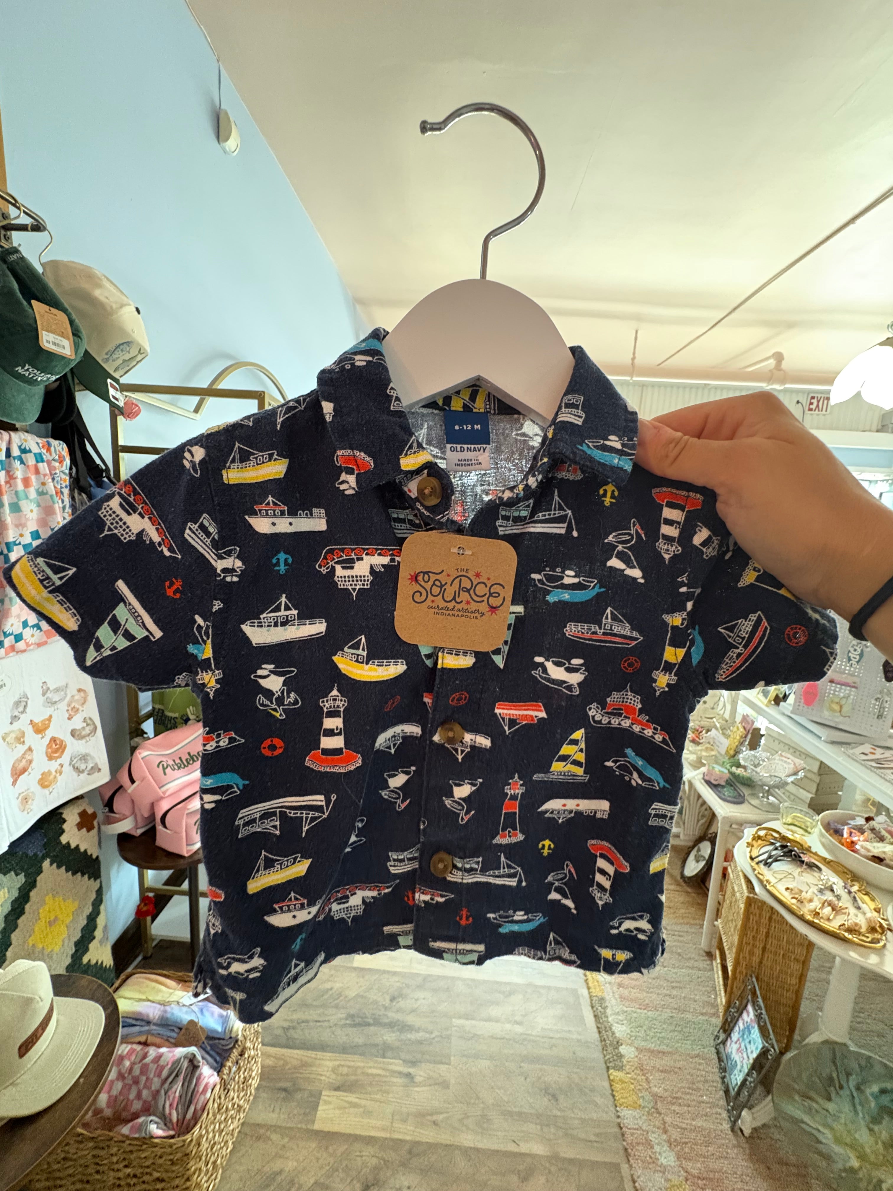 Thrifted Boat Button Down
