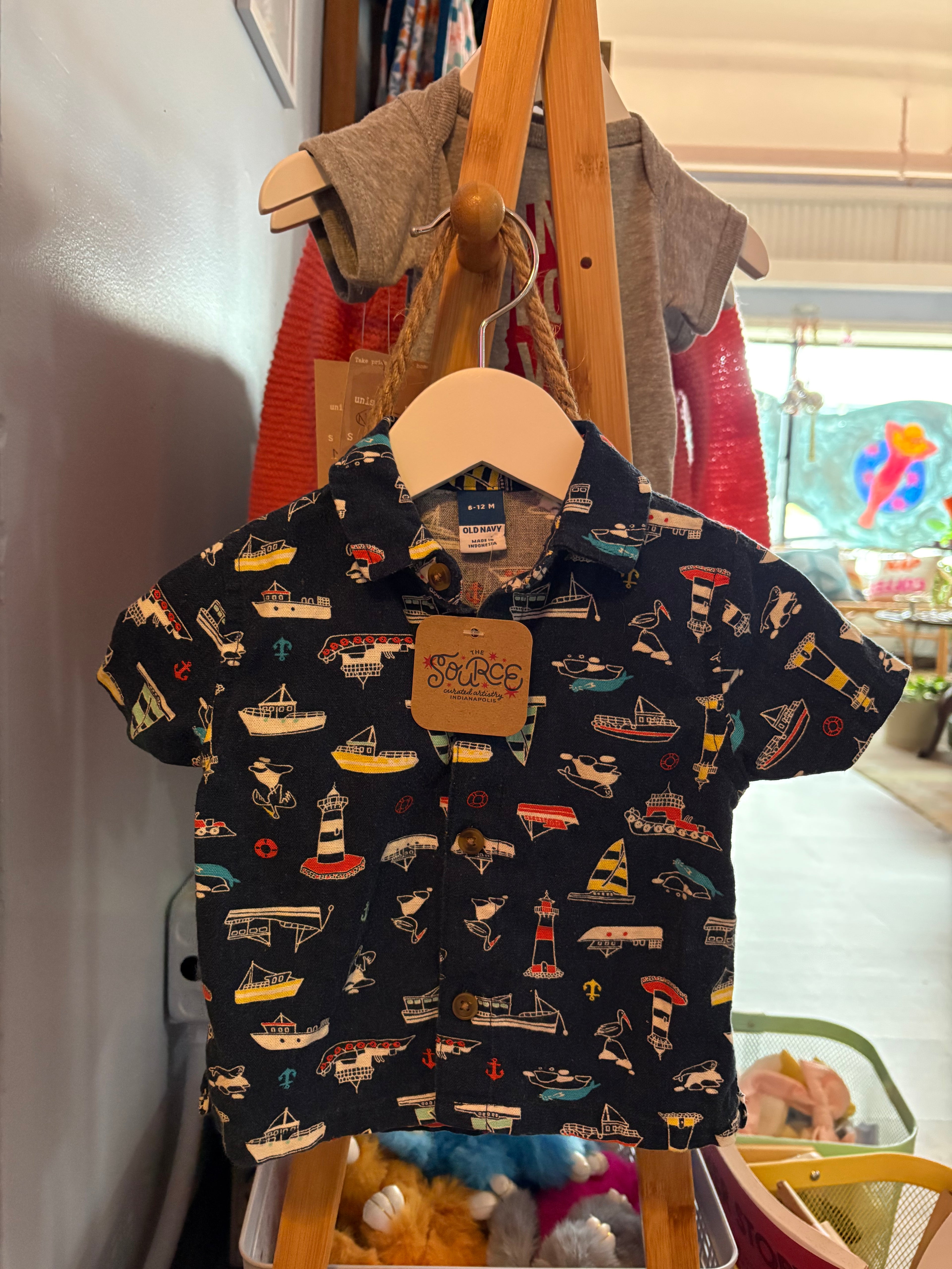 Thrifted Boat Button Down