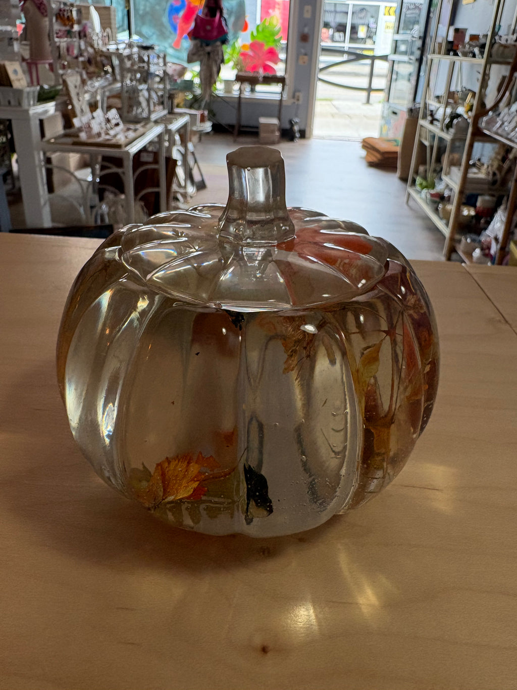 Floral Resin Pumpkin Jar