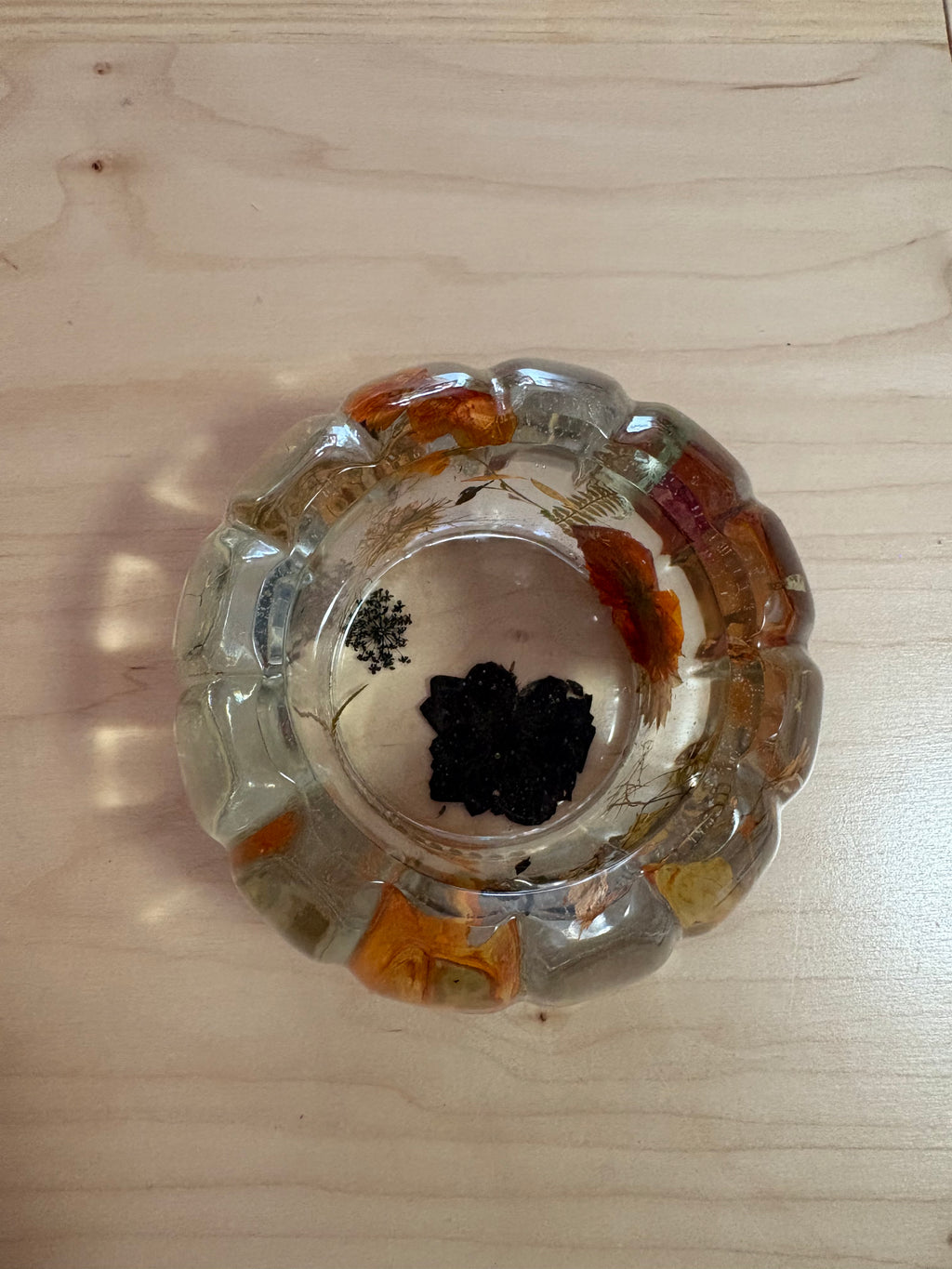 Floral Resin Pumpkin Jar