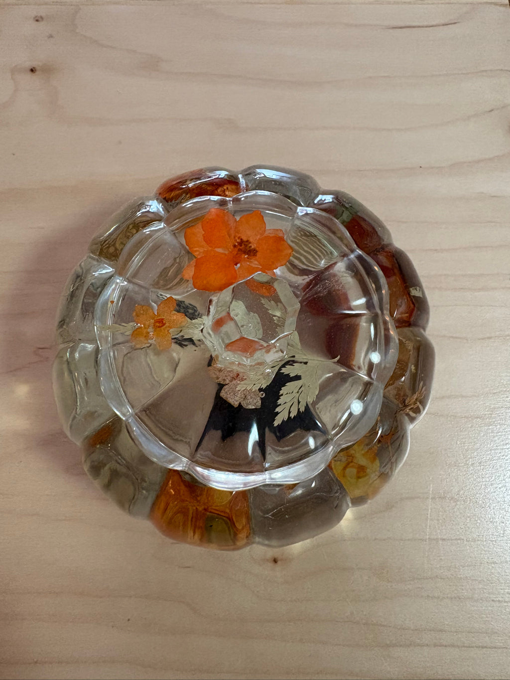 Floral Resin Pumpkin Jar