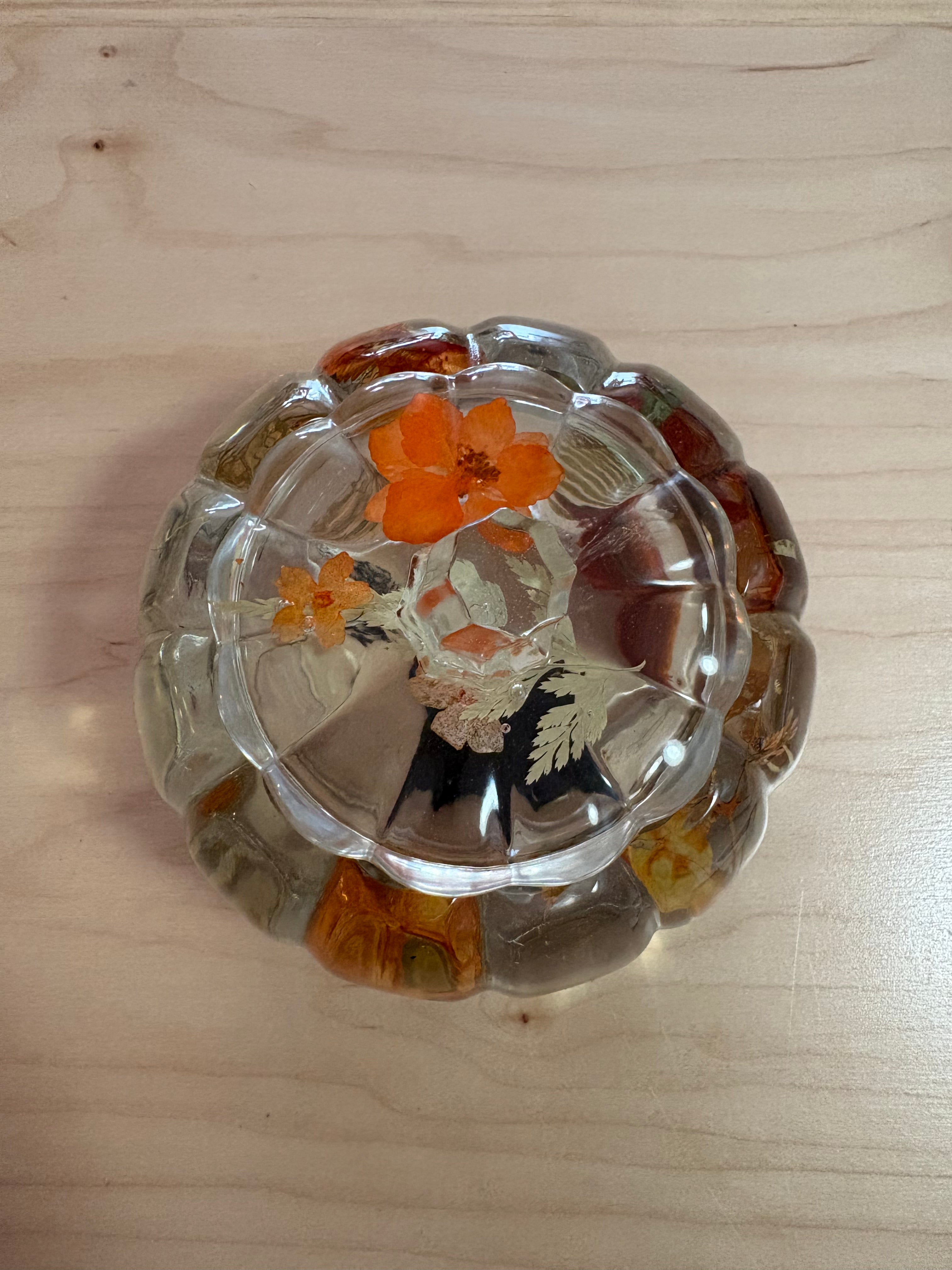Floral Resin Pumpkin Jar