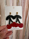 Leather Cherry Earrings
