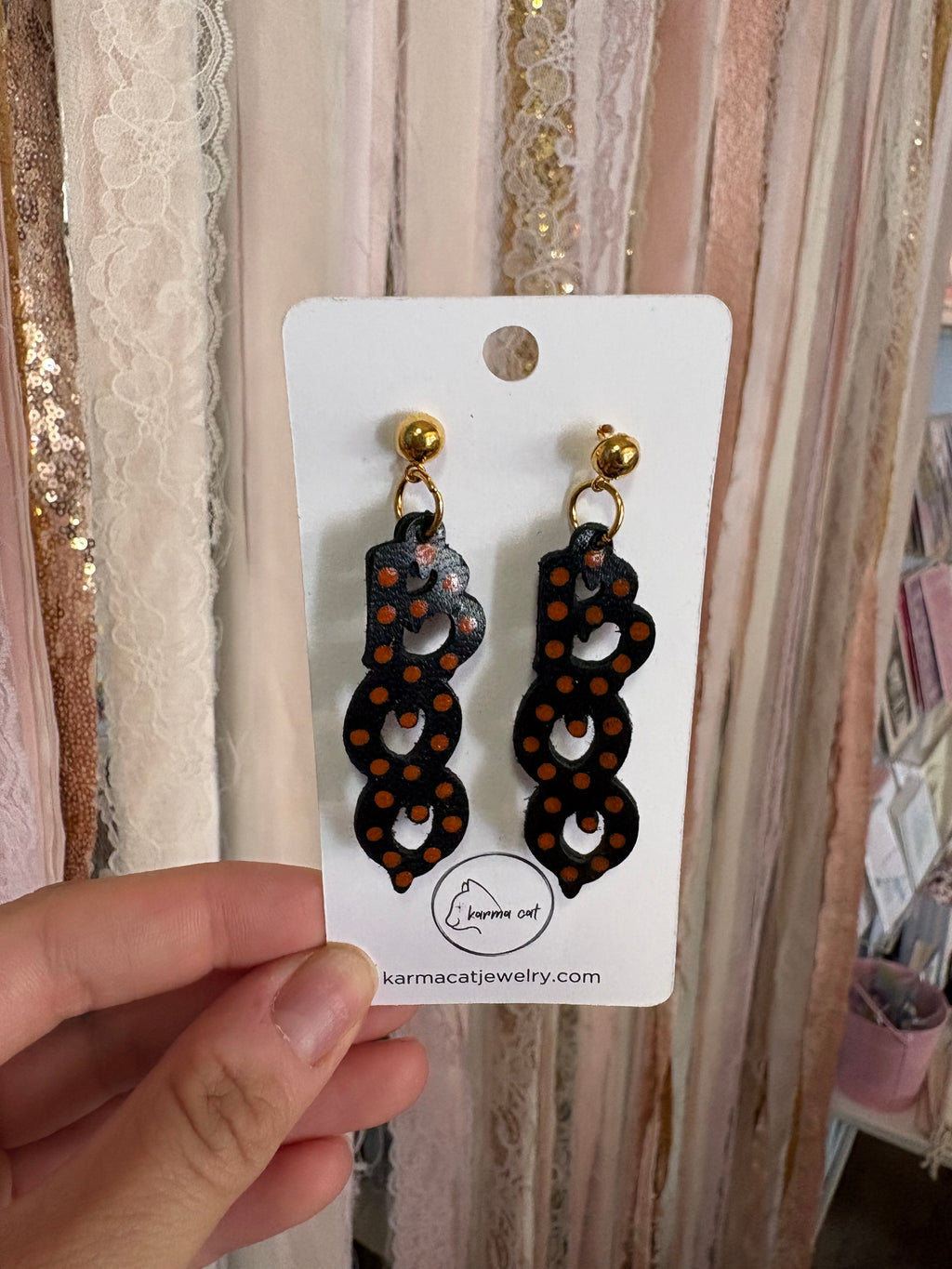 Boo Leather Earrings