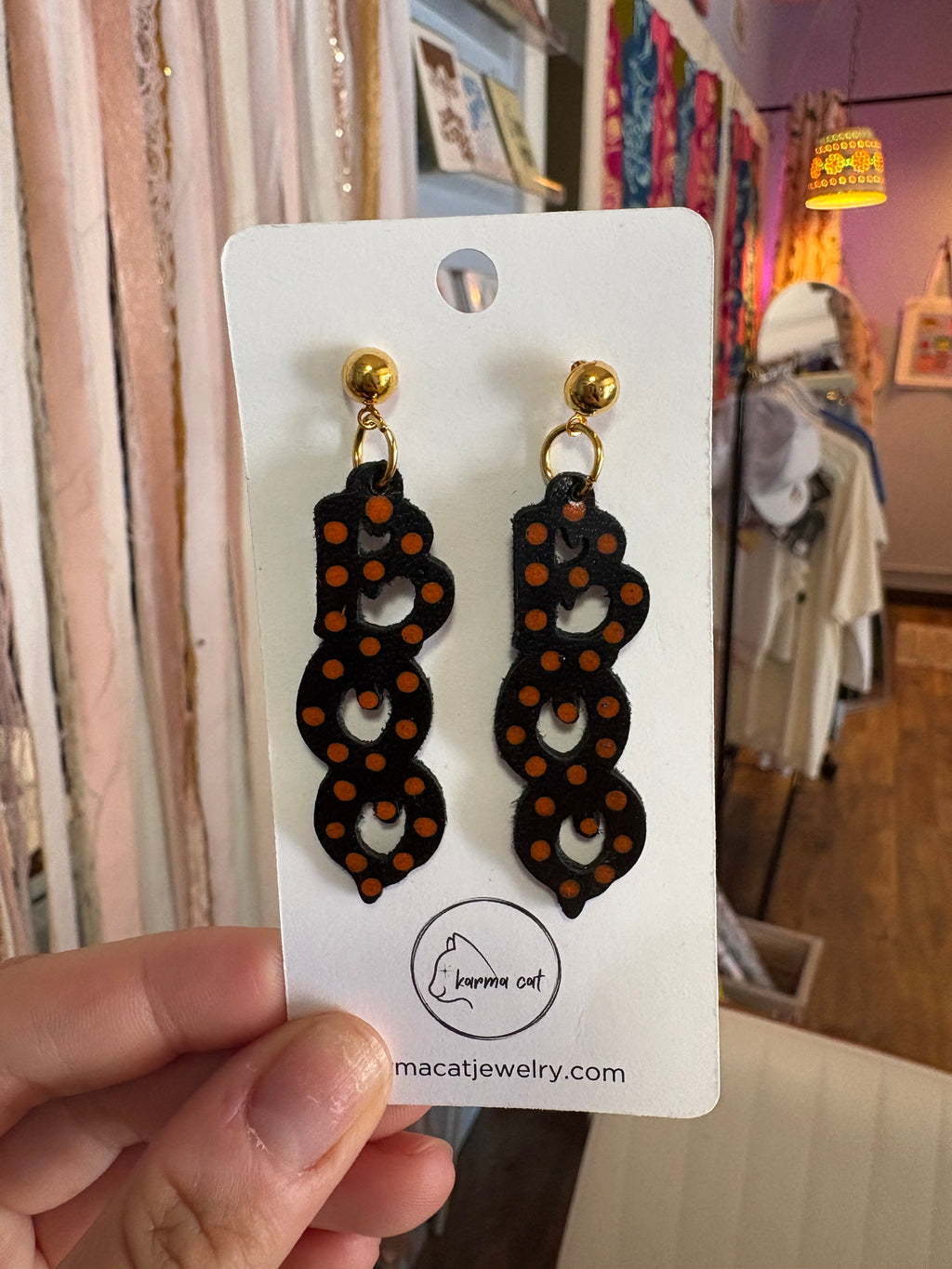 Boo Leather Earrings