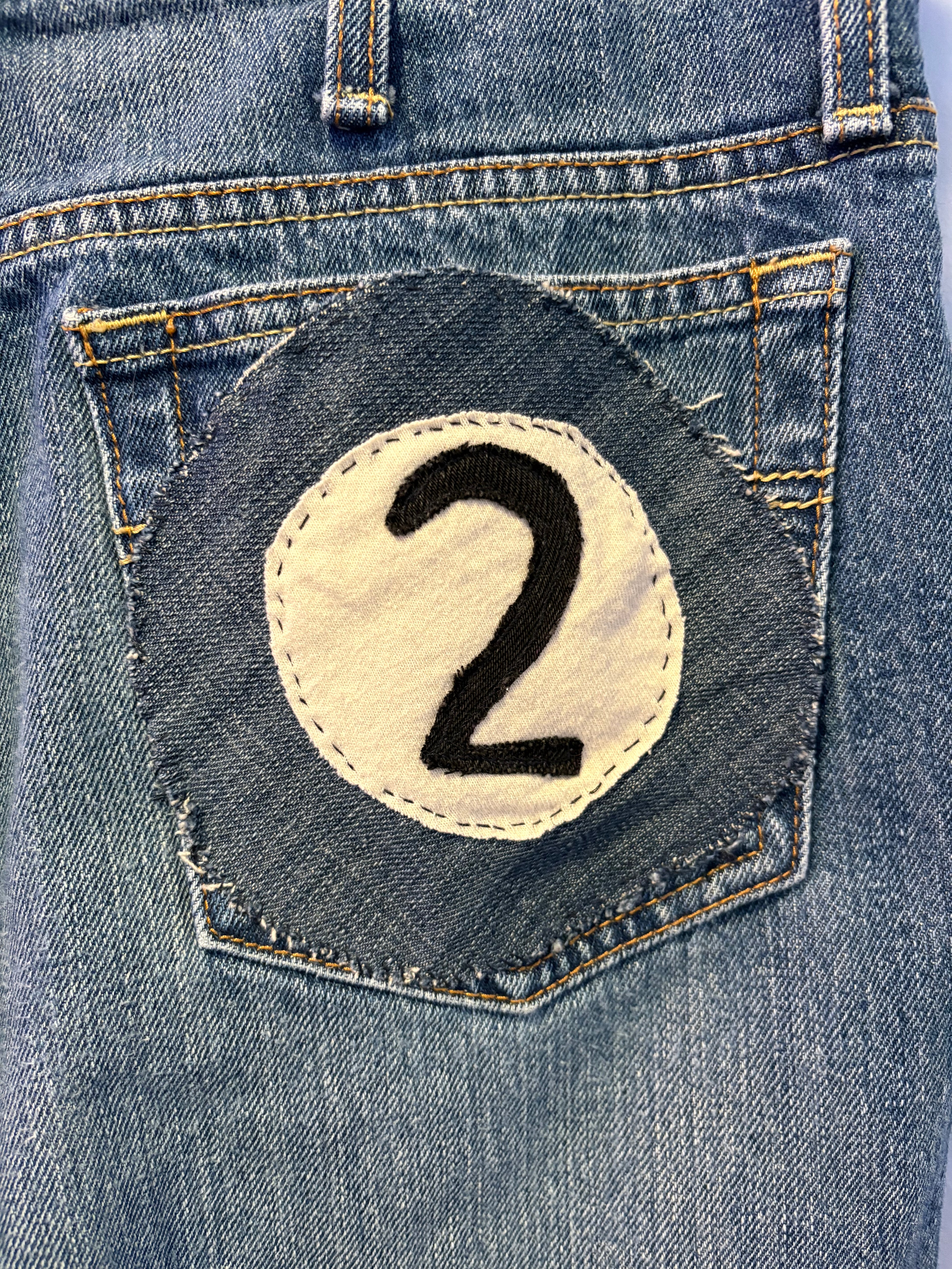 2 Pool Ball Patch Jeans