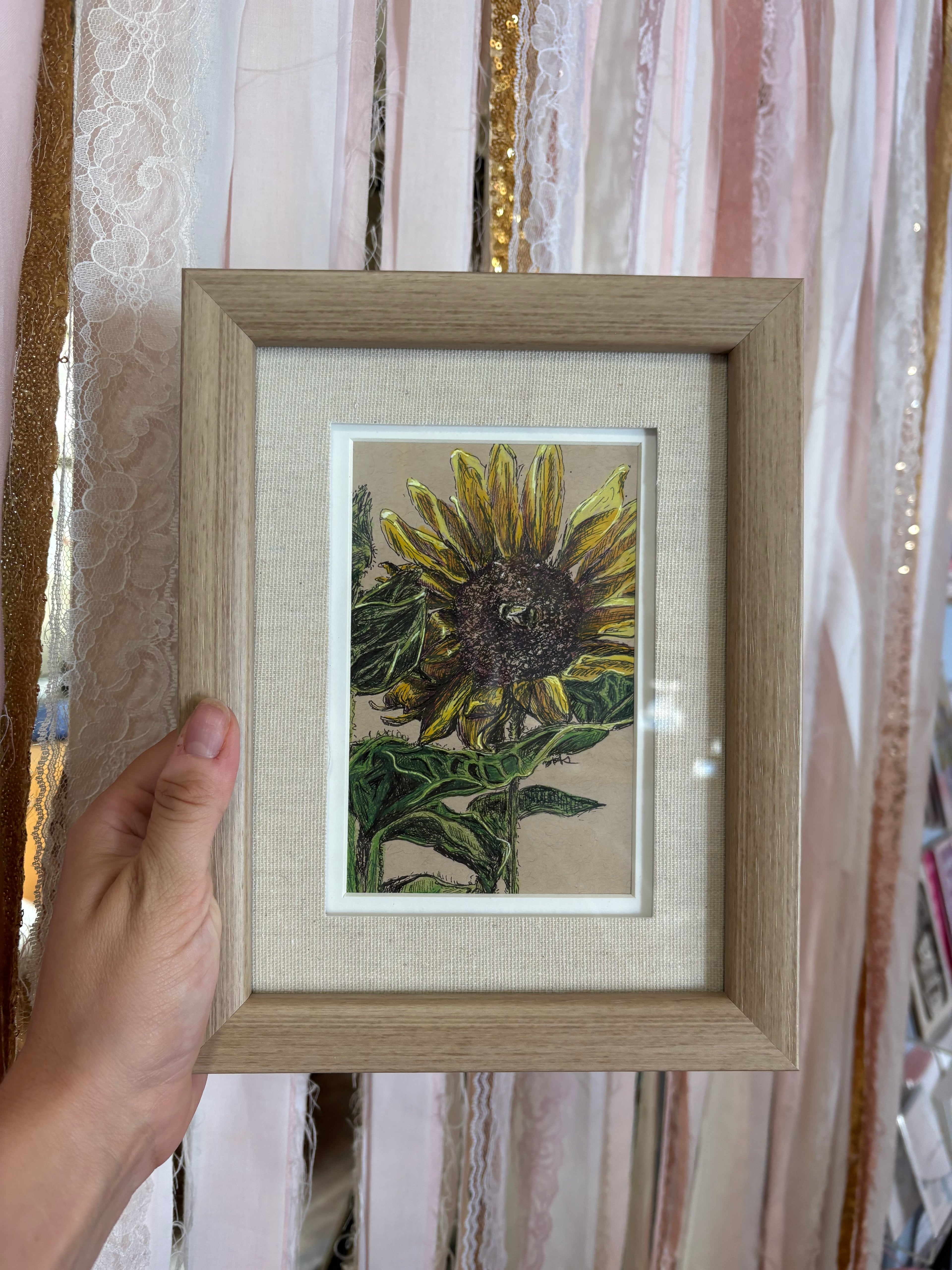 'Golden Sunflower' Color Line Art