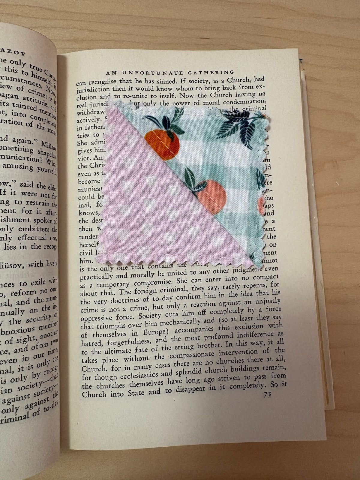 Corner Fabric Bookmark