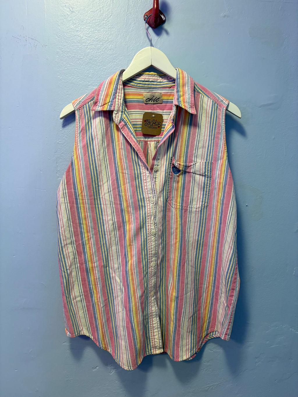 Vintage Striped Button Tank