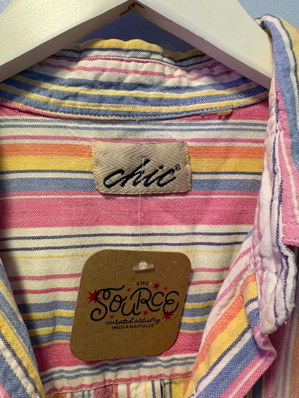 Vintage Striped Button Tank