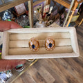 Vintage Blue & Gold Rhinestone Clip-On Earrings