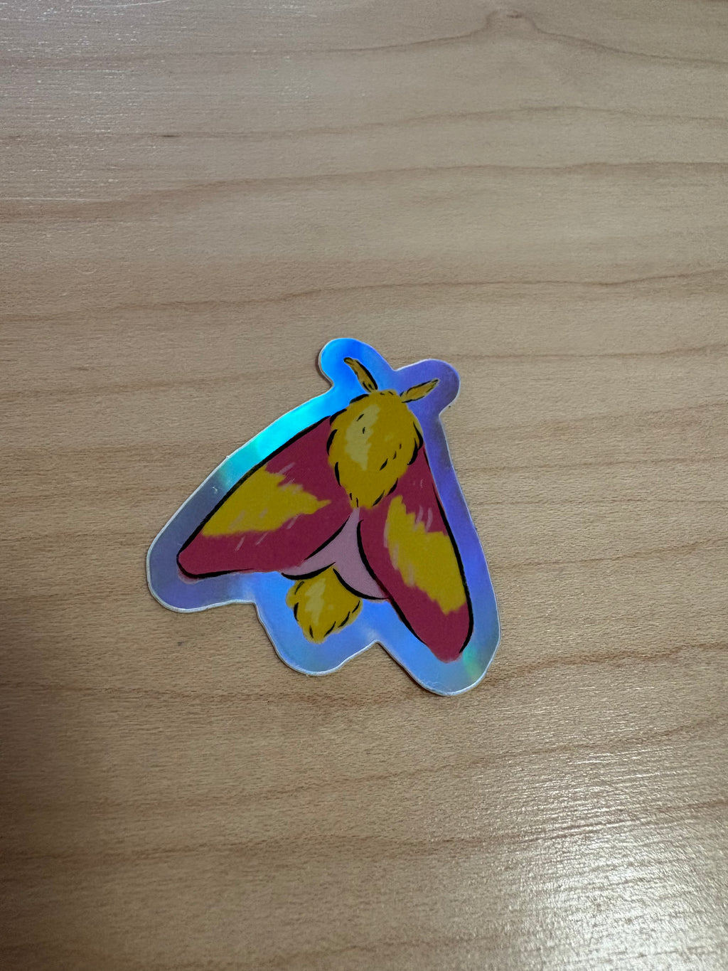 Pink & Yellow Moth Sticker