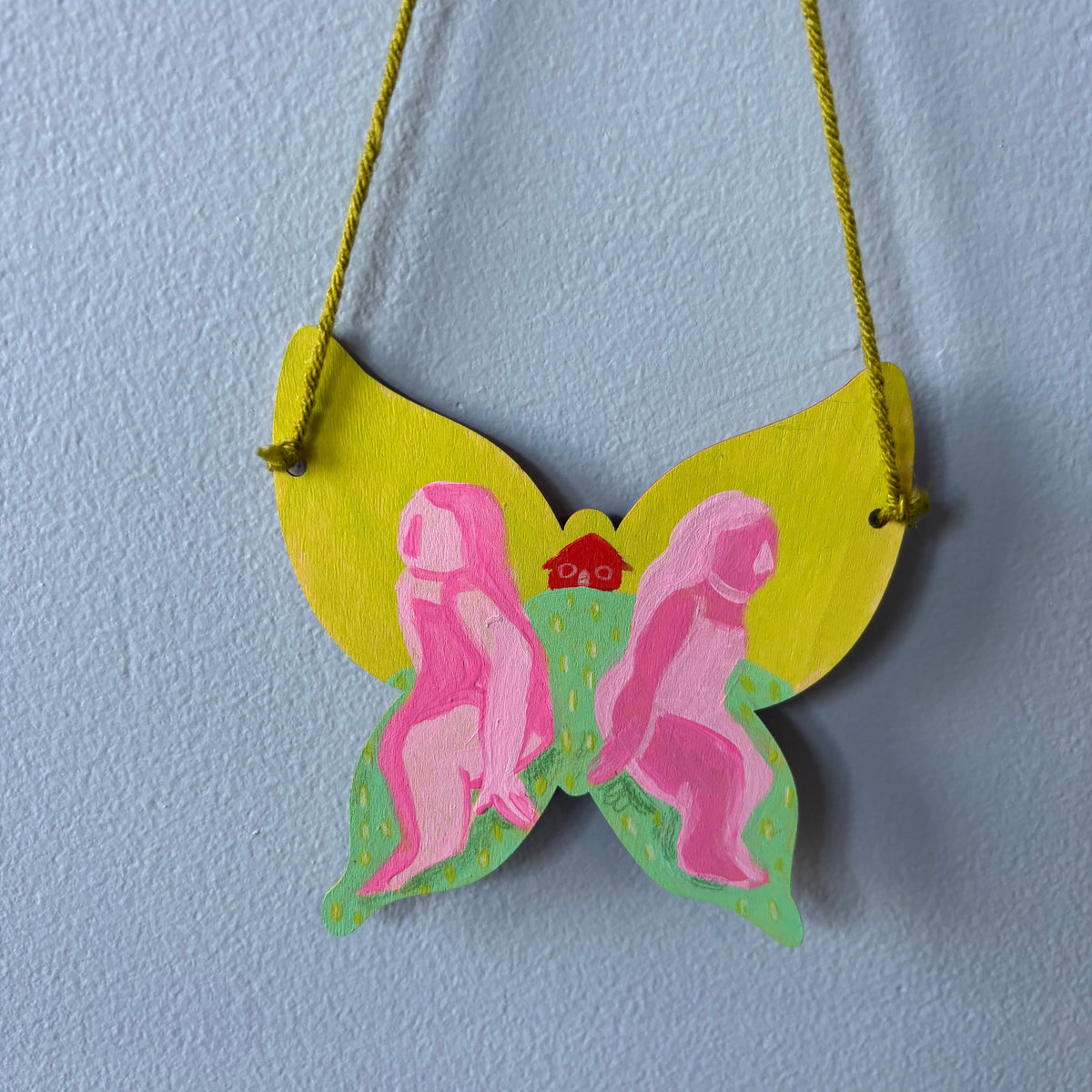 Hand-Painted Wooden Butterfly Wall Hanging