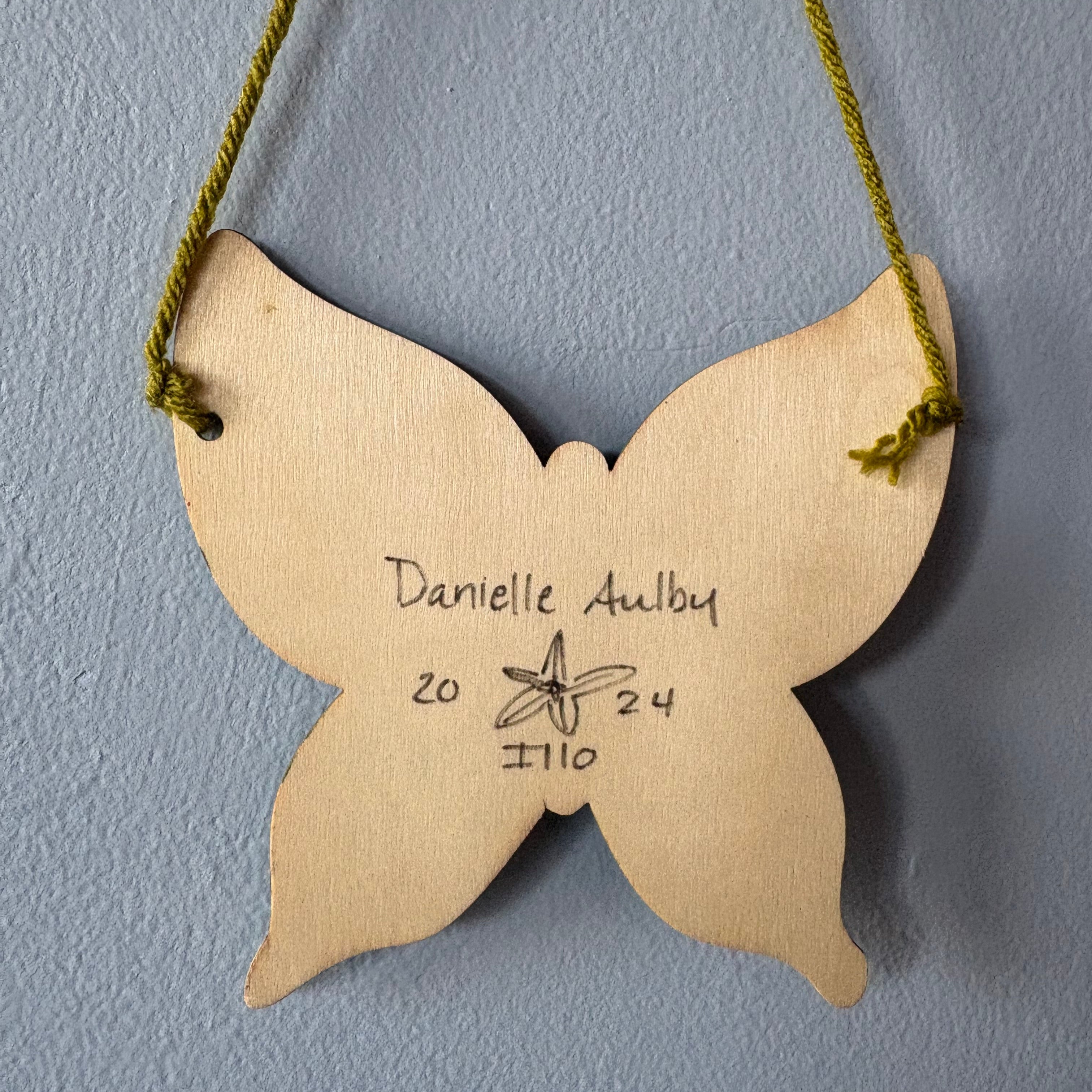 Hand-Painted Wooden Butterfly Wall Hanging