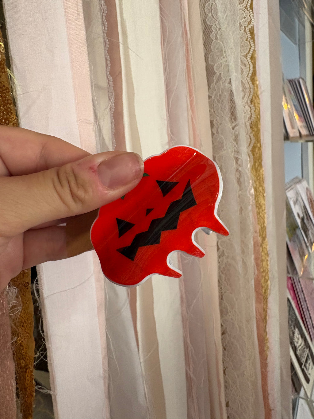 Jack-O-Lantern Hair Claw Clip
