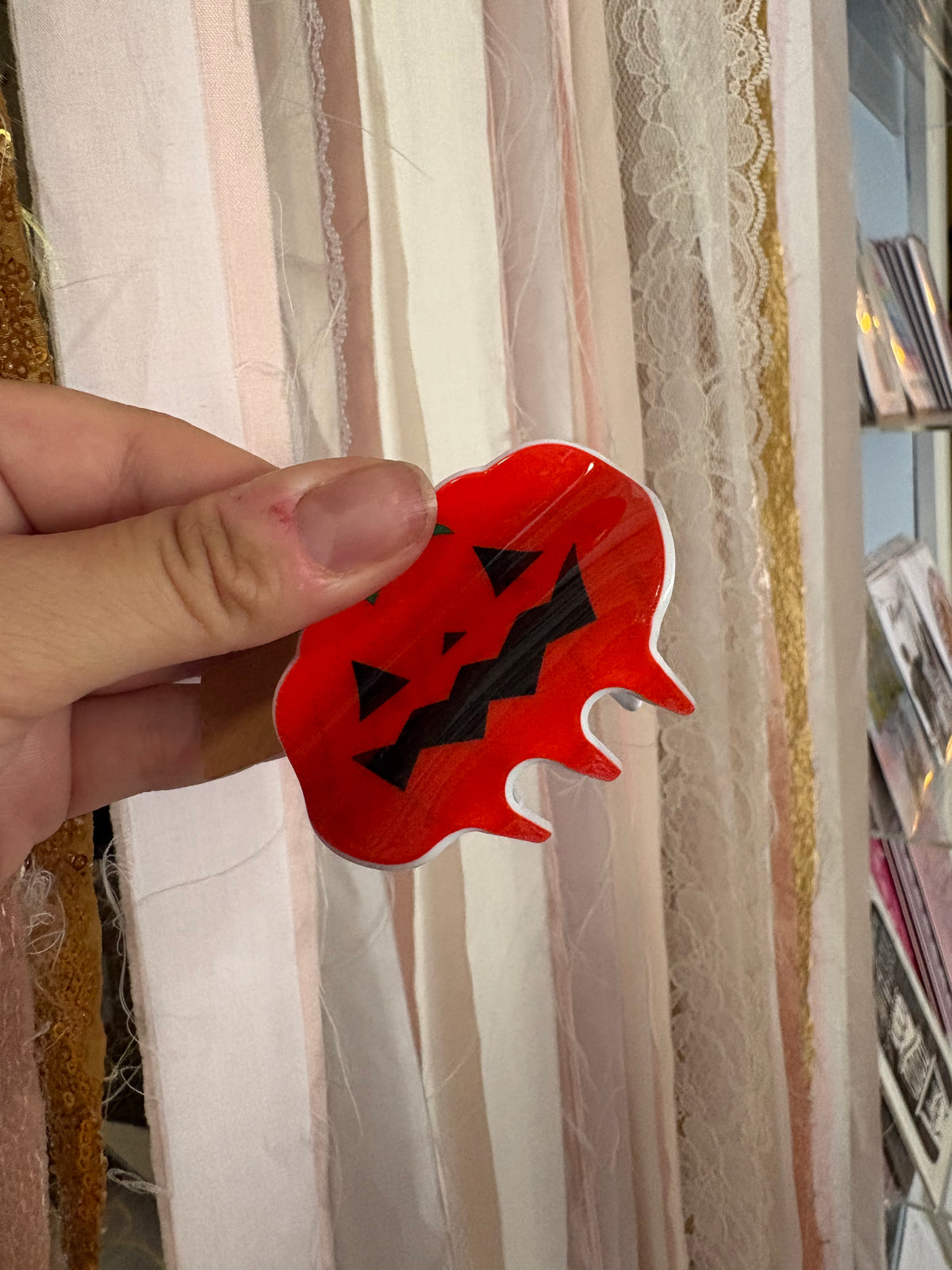 Jack-O-Lantern Hair Claw Clip