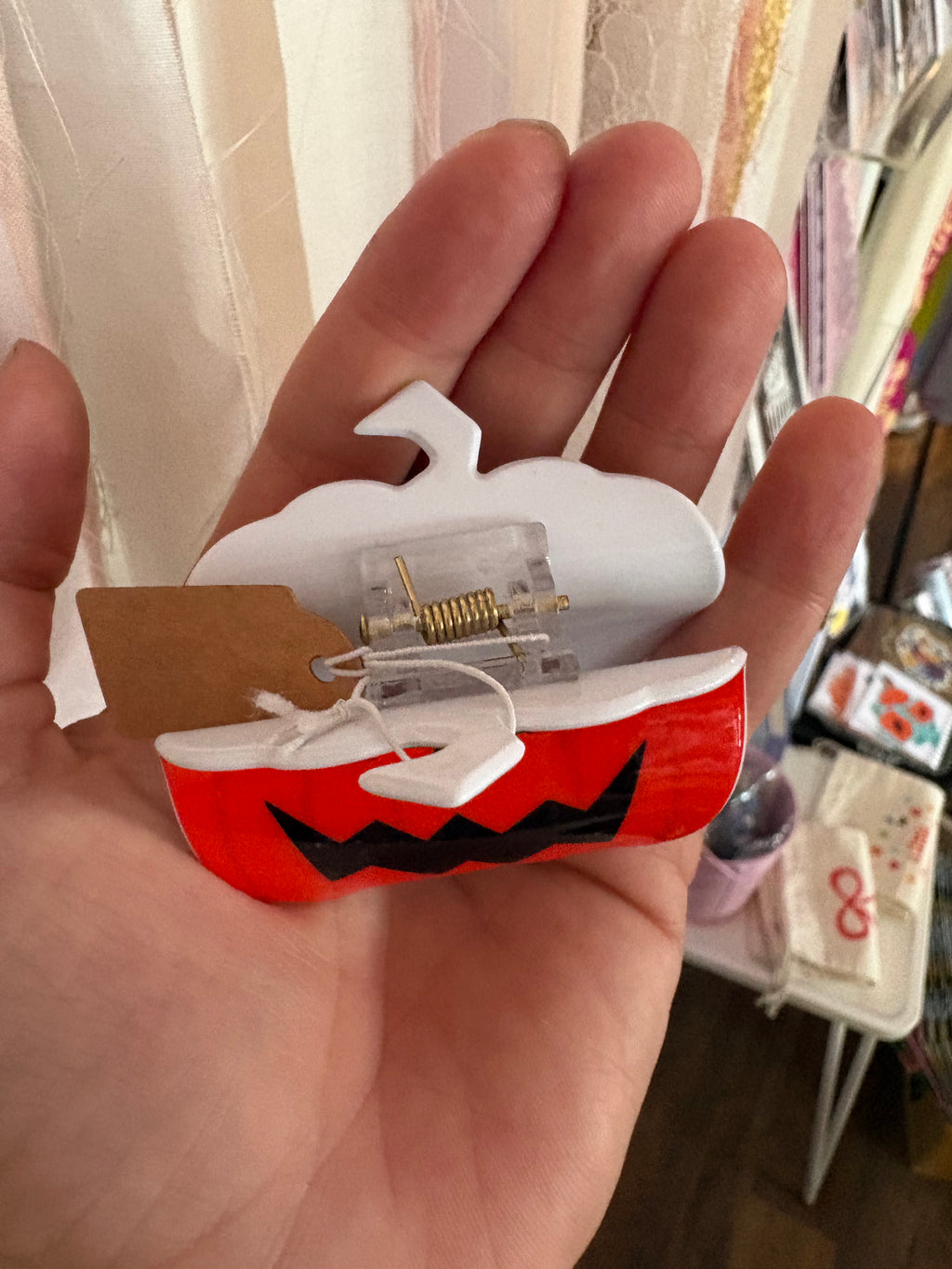 Jack-O-Lantern Hair Claw Clip