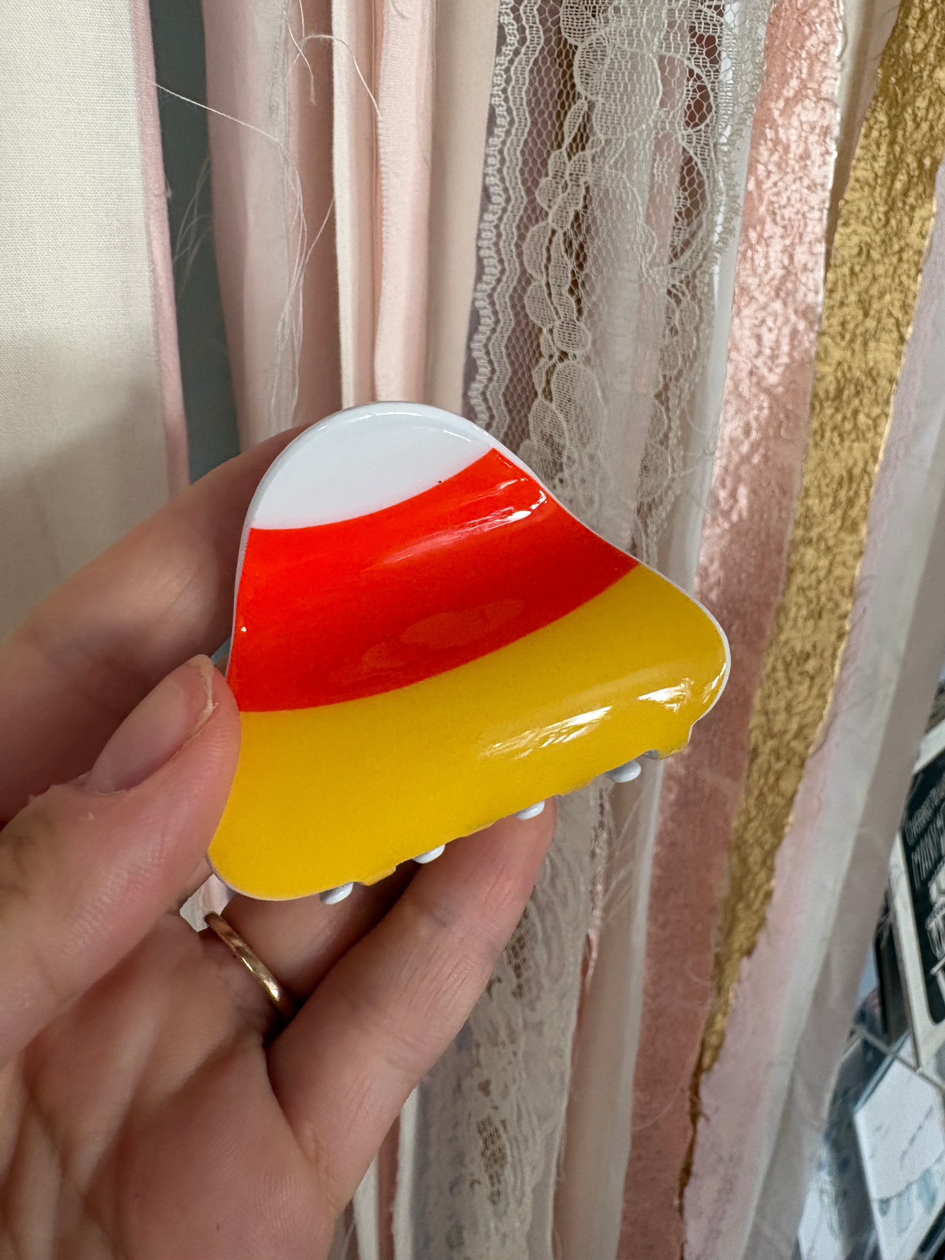 Candy Corn Hair Claw Clip