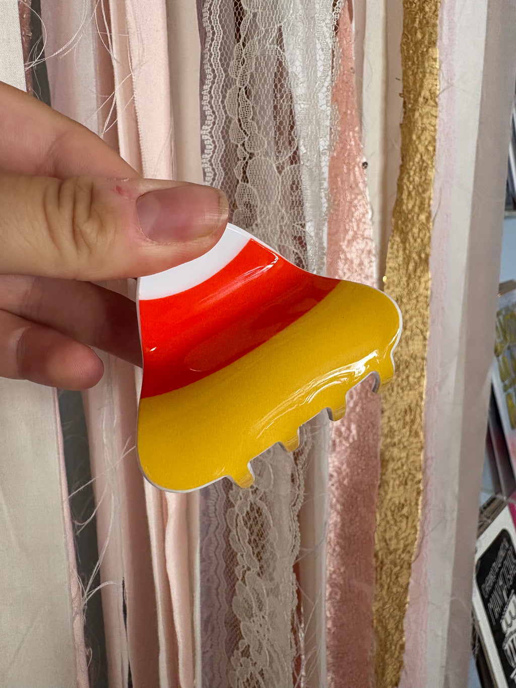 Candy Corn Hair Claw Clip