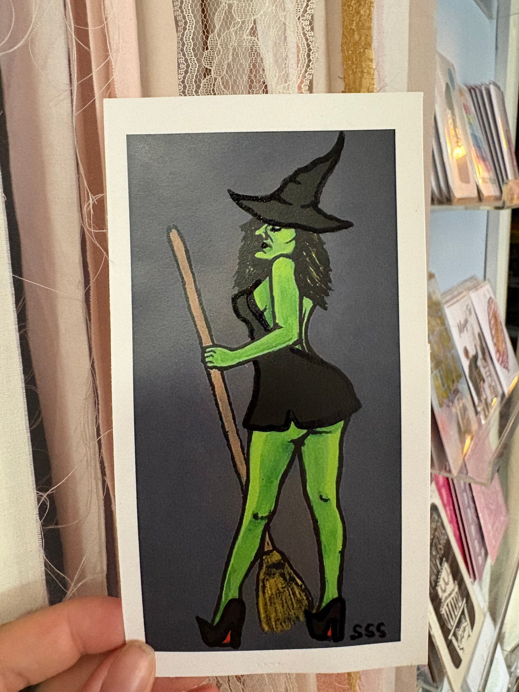 Broomstick Witch Baddie Mini Print