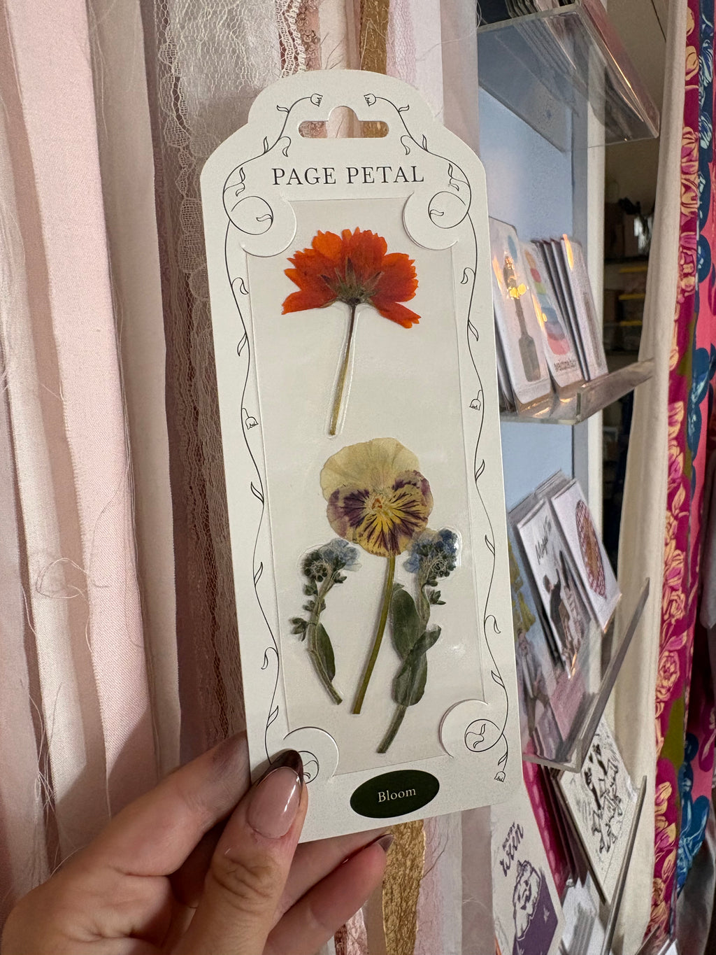Bloom Pressed Flower Sentiment Bookmark