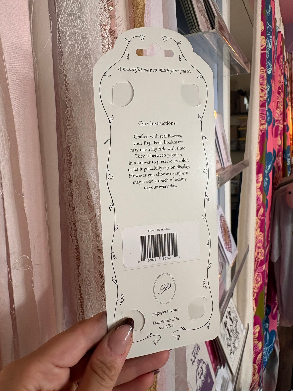 Bloom Pressed Flower Sentiment Bookmark