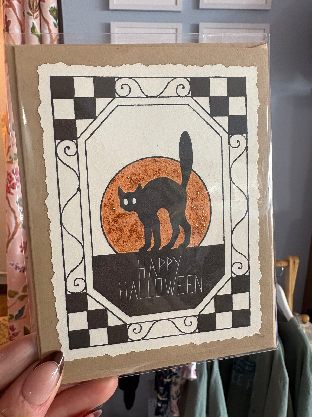 Black Cat Happy Halloween Card