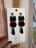 Black Cats & Bow Ties Earrings