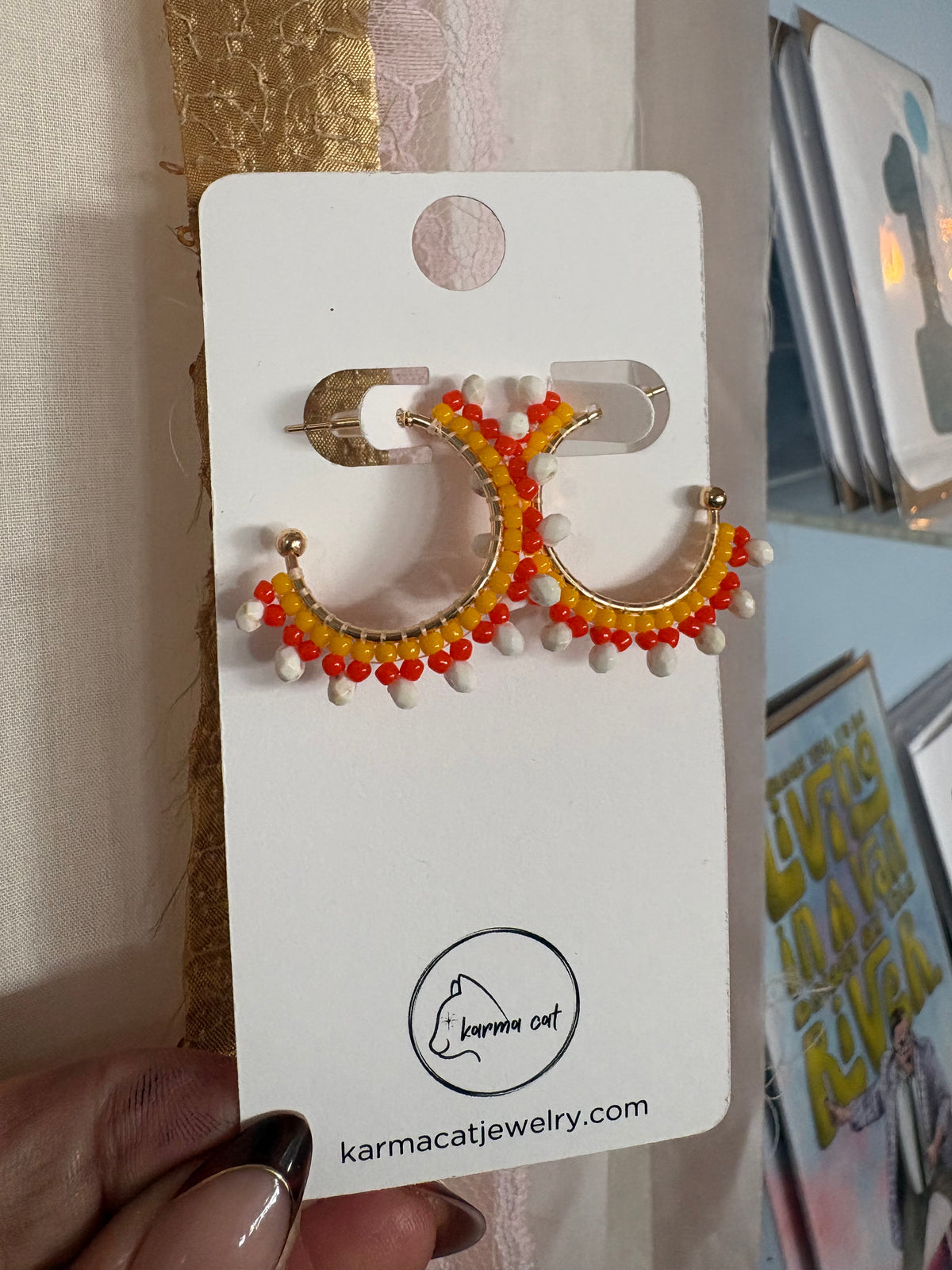 Beaded Candy Corn Hoops