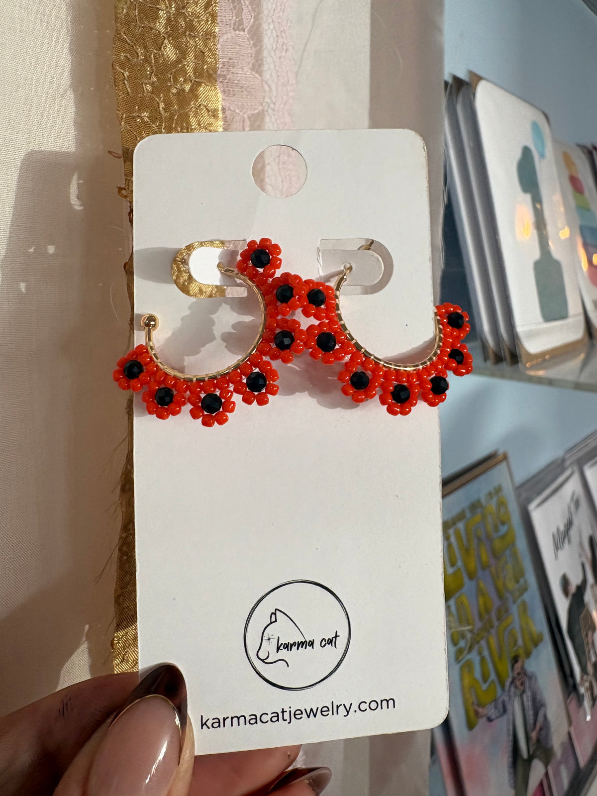 Beaded Halloween Hoops
