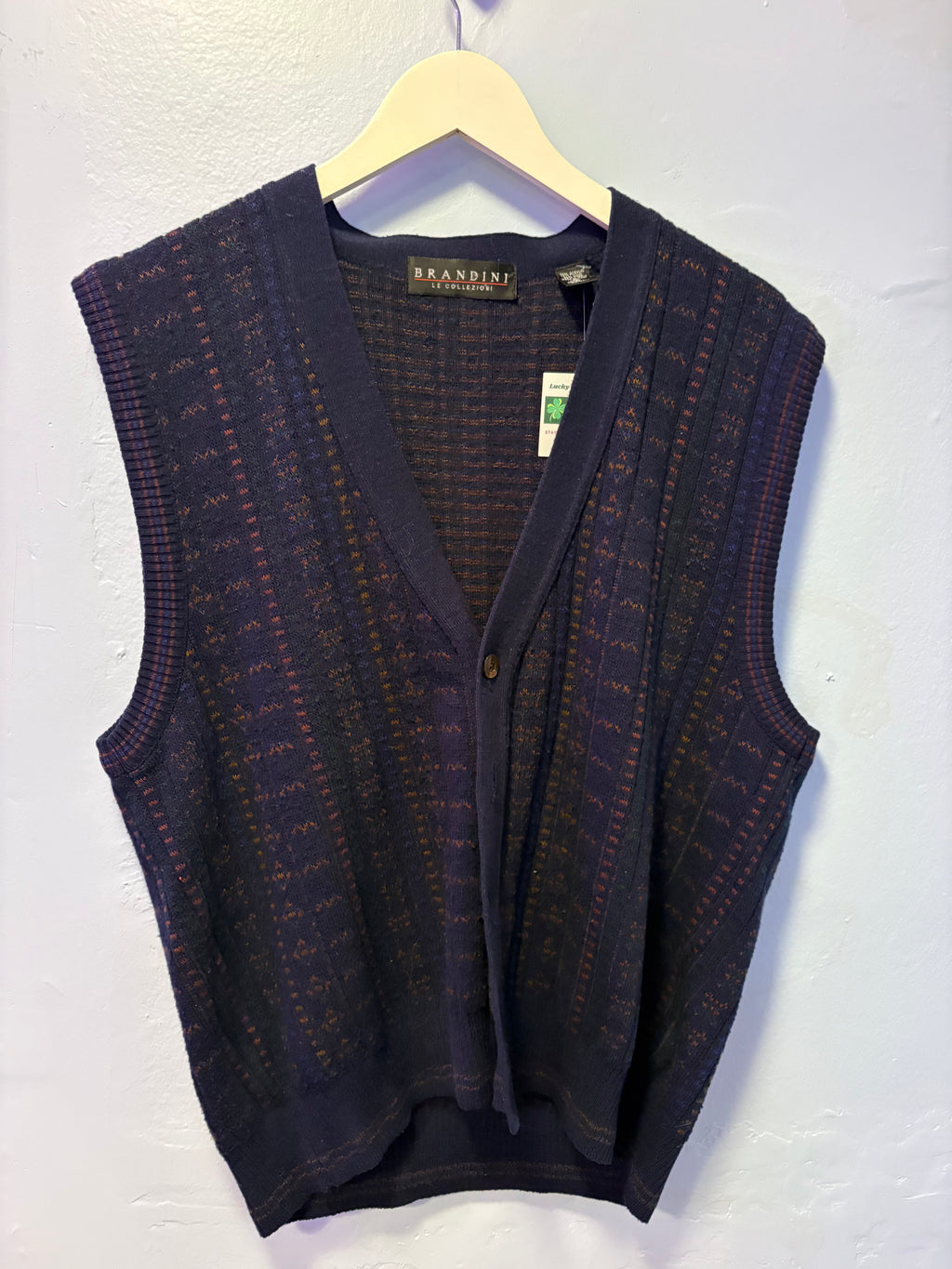 Vintage Brandini Patterned Sweater Vest