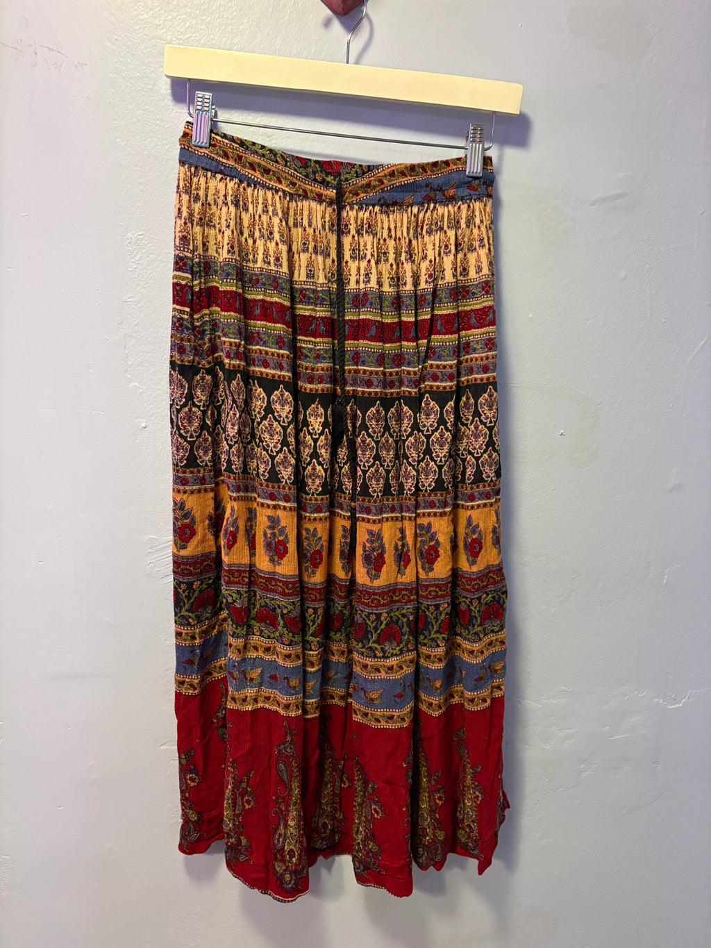 Vintage Boho Floral Maxi Skirt