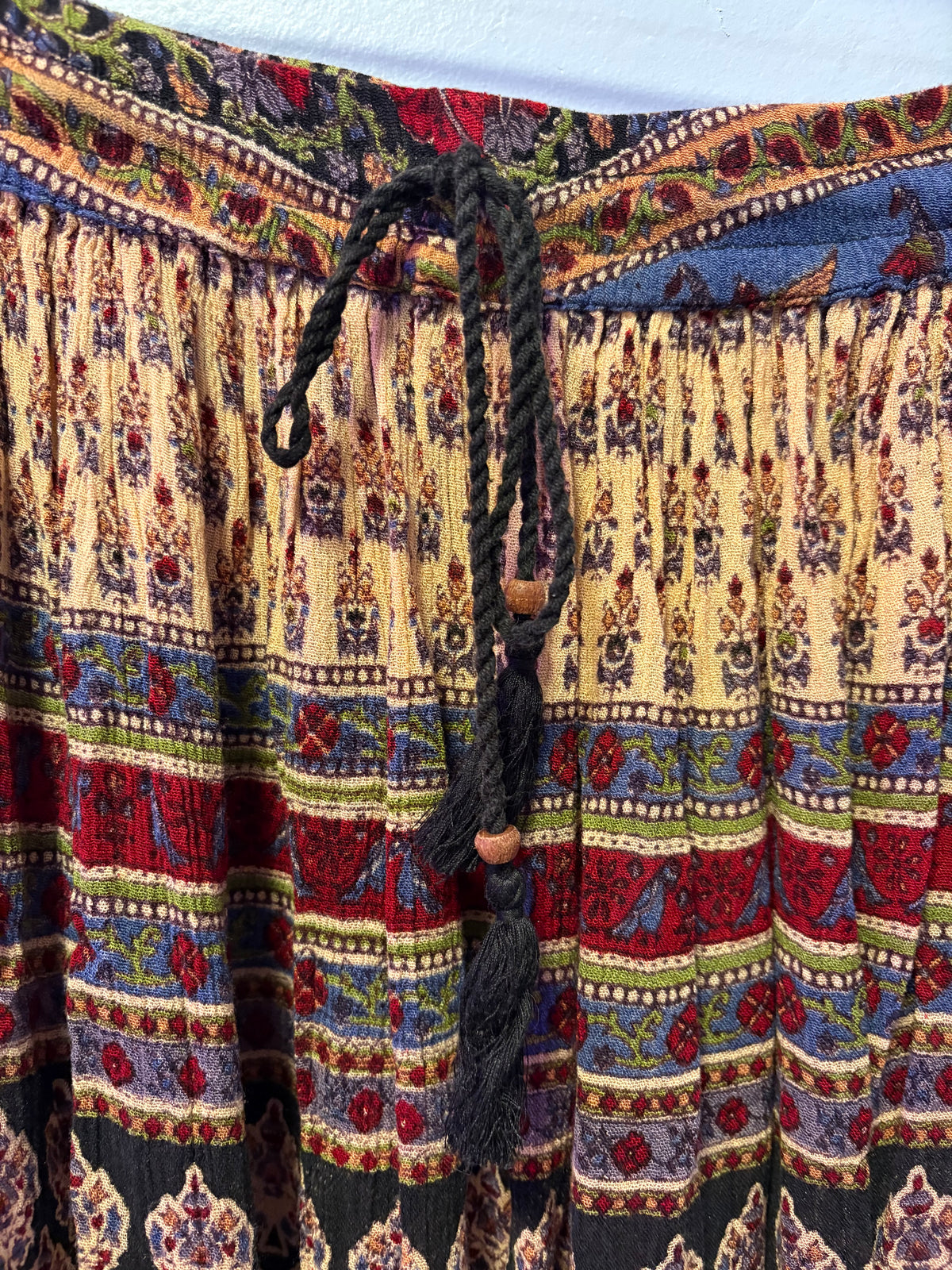 Vintage Boho Floral Maxi Skirt