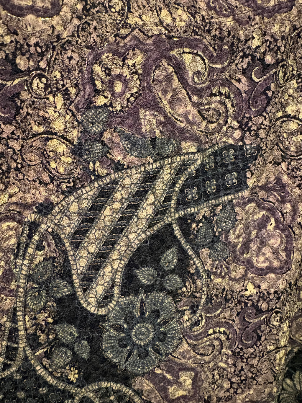 Vintage 90s Metallic Paisley Maxi Skirt