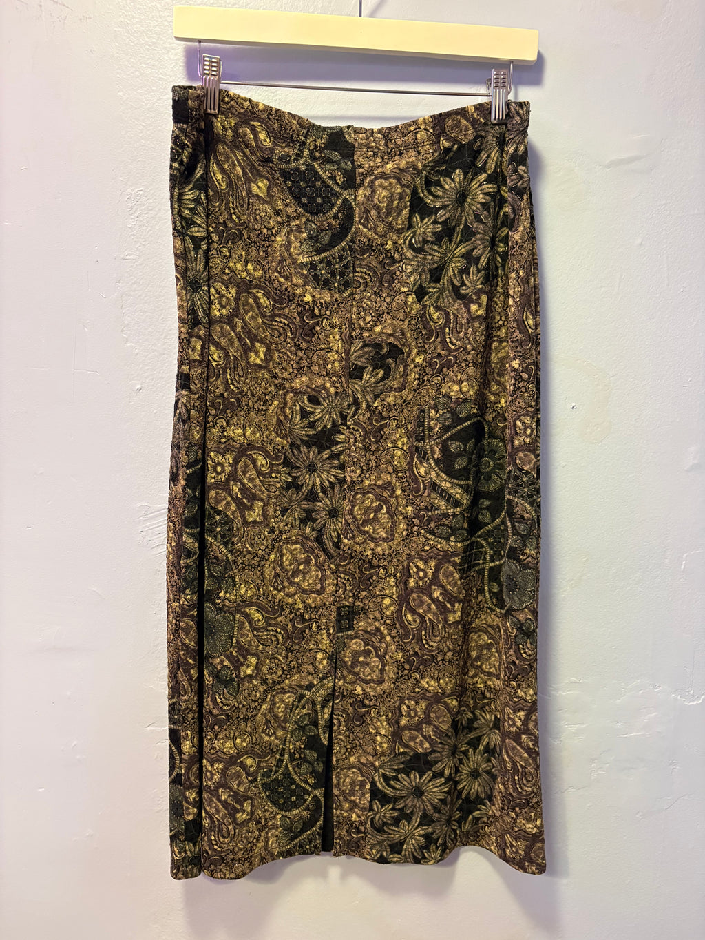 Vintage 90s Metallic Paisley Maxi Skirt