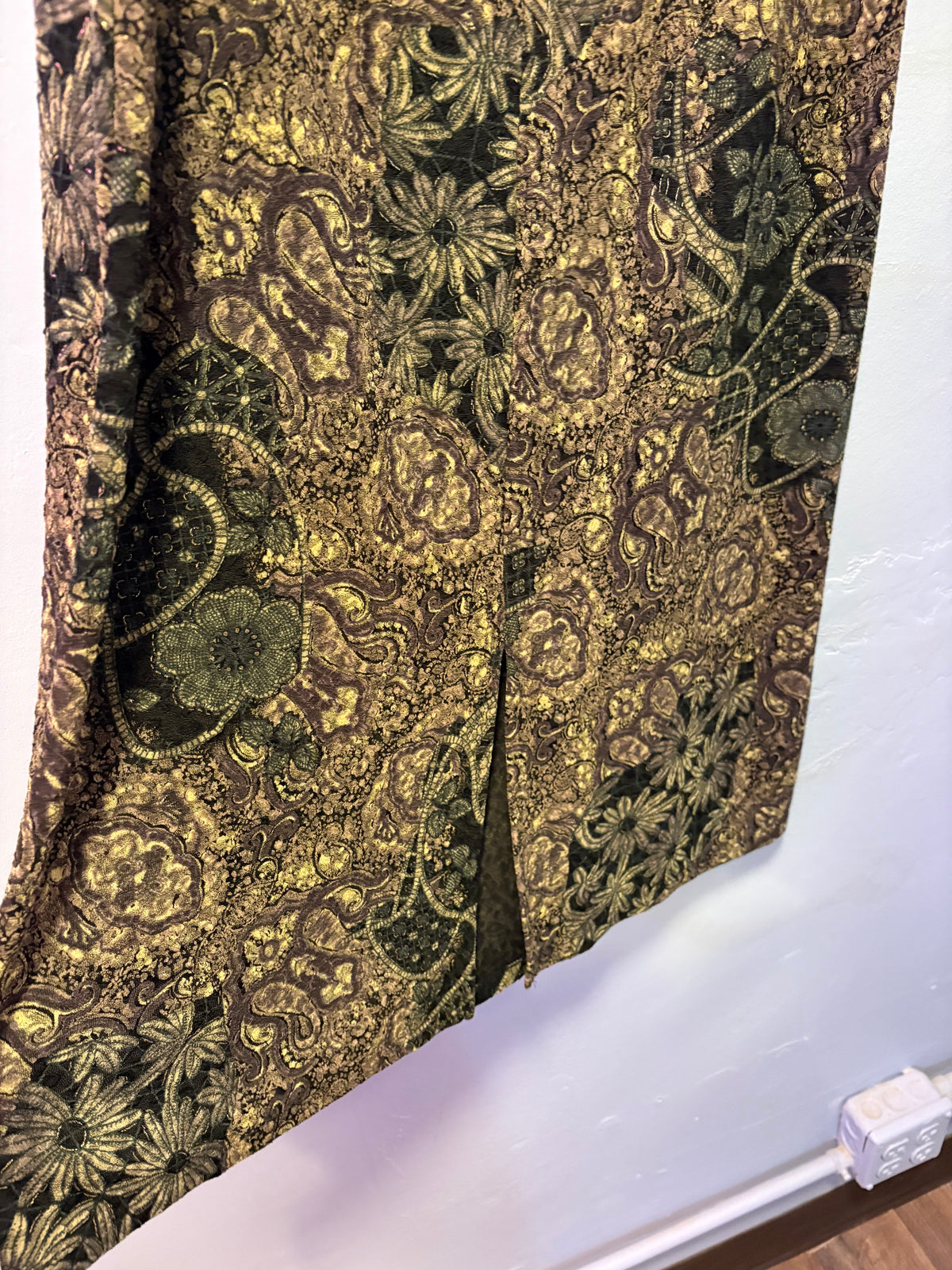 Vintage 90s Metallic Paisley Maxi Skirt
