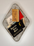 Vintage Matchbook Collection in an Elevated Glass Dish